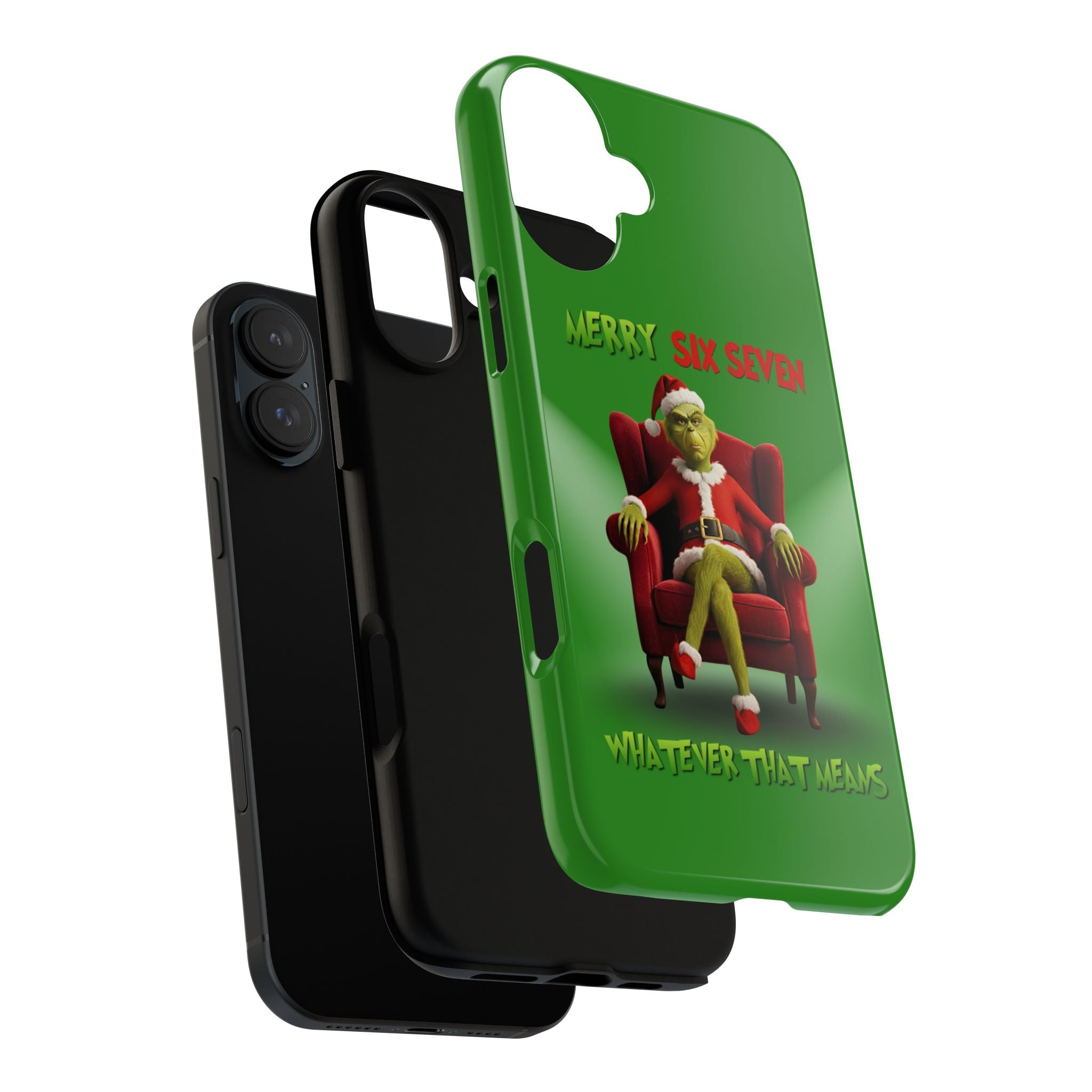 Green Phone Case - The Grinch Six Seven Meme Tough Case