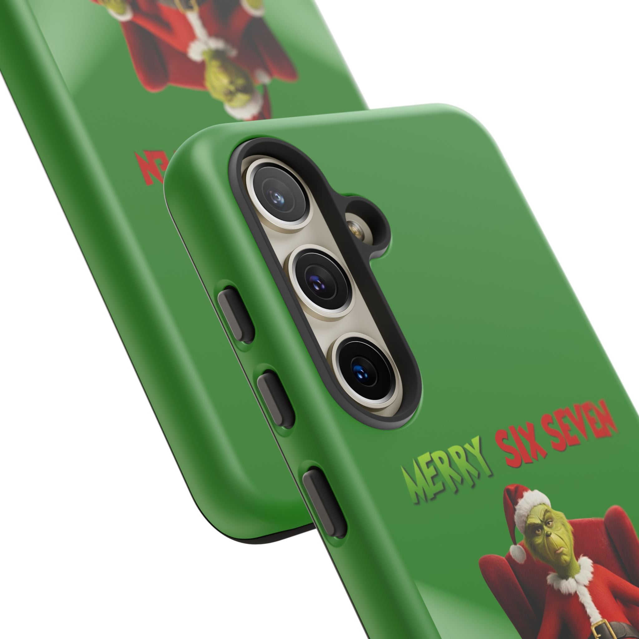 Green Phone Case - The Grinch Six Seven Meme Tough Case