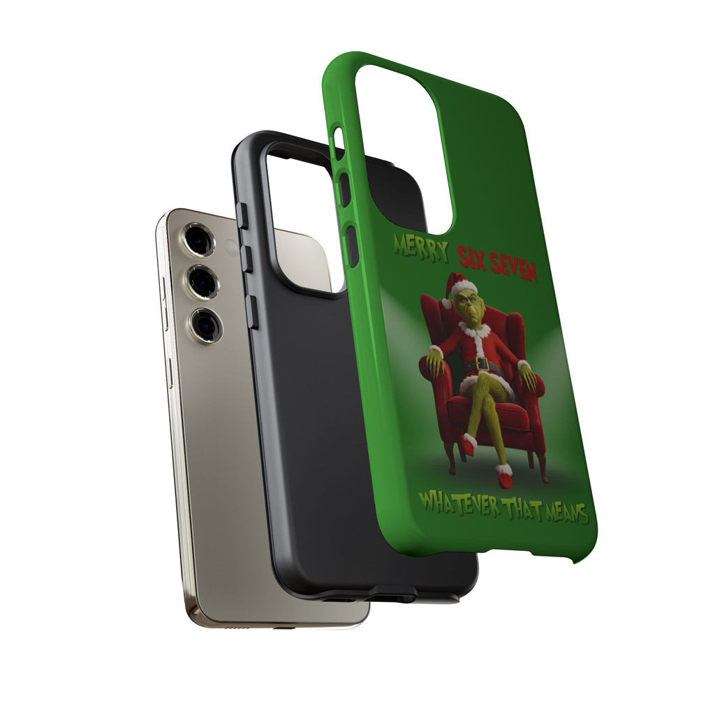 Green Phone Case - The Grinch Six Seven Meme Tough Case