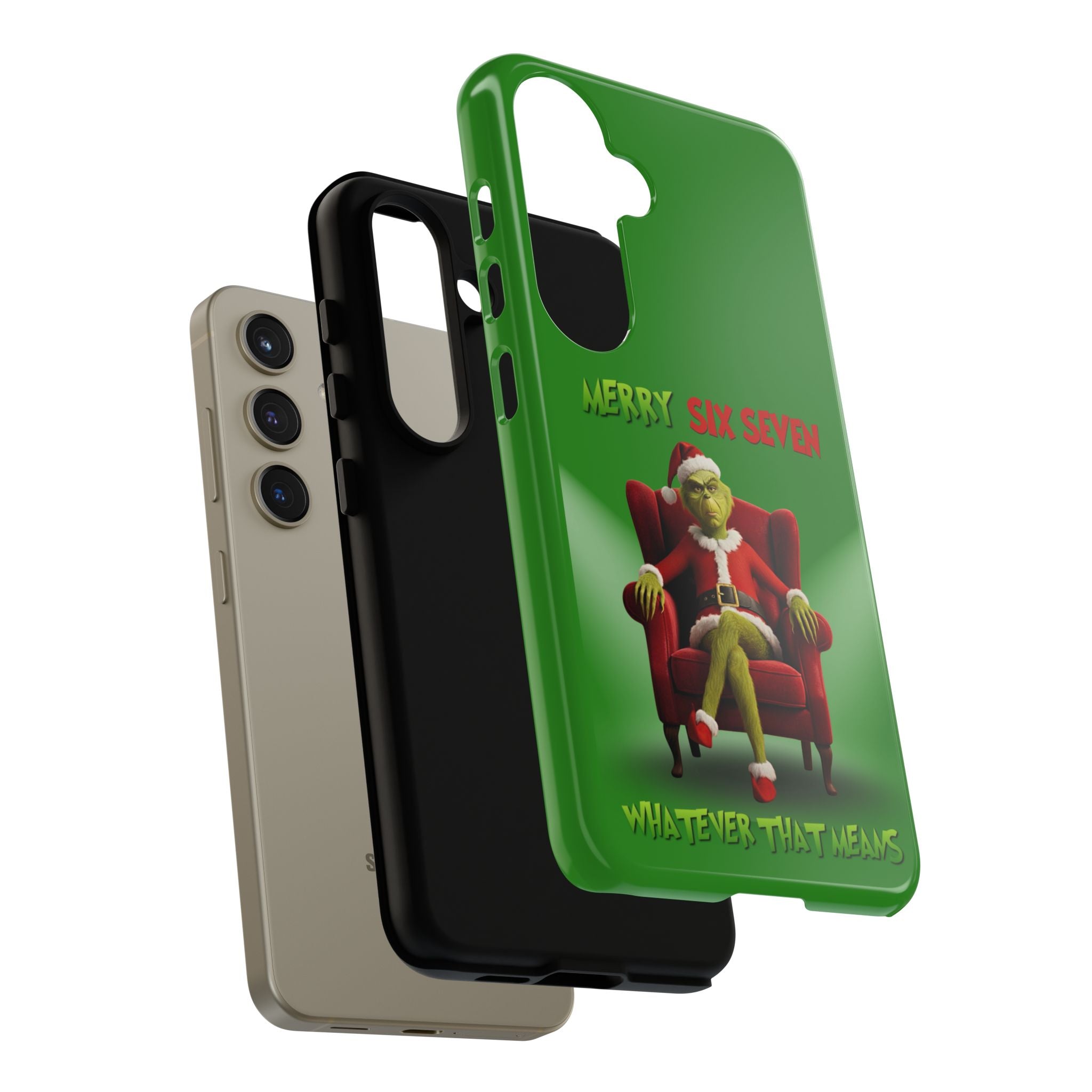 Green Phone Case - The Grinch Six Seven Meme Tough Case