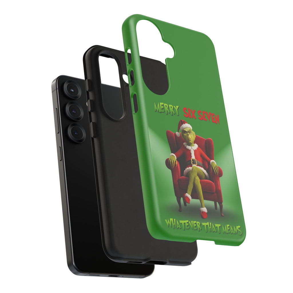 Green Phone Case - The Grinch Six Seven Meme Tough Case