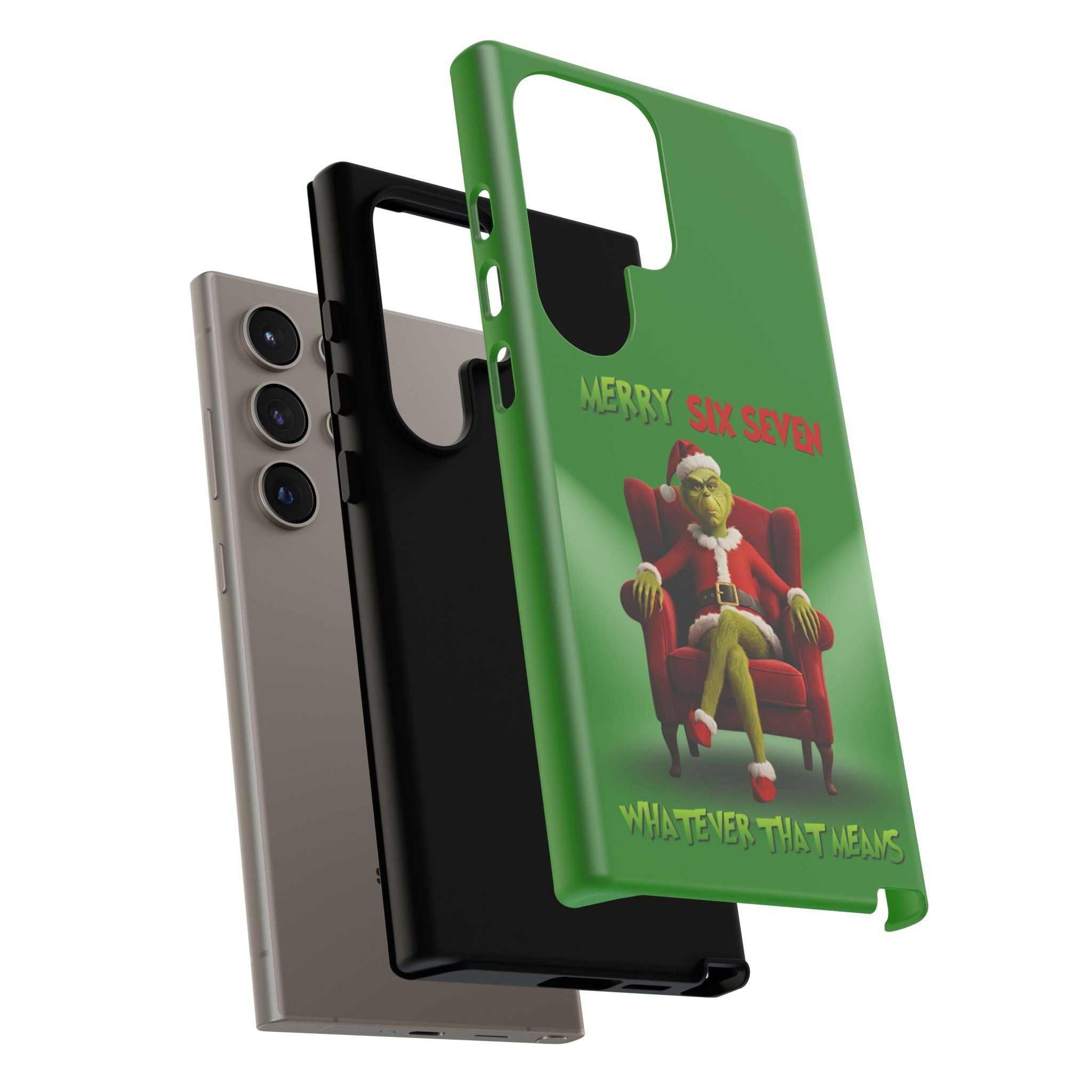 Green Phone Case - The Grinch Six Seven Meme Tough Case