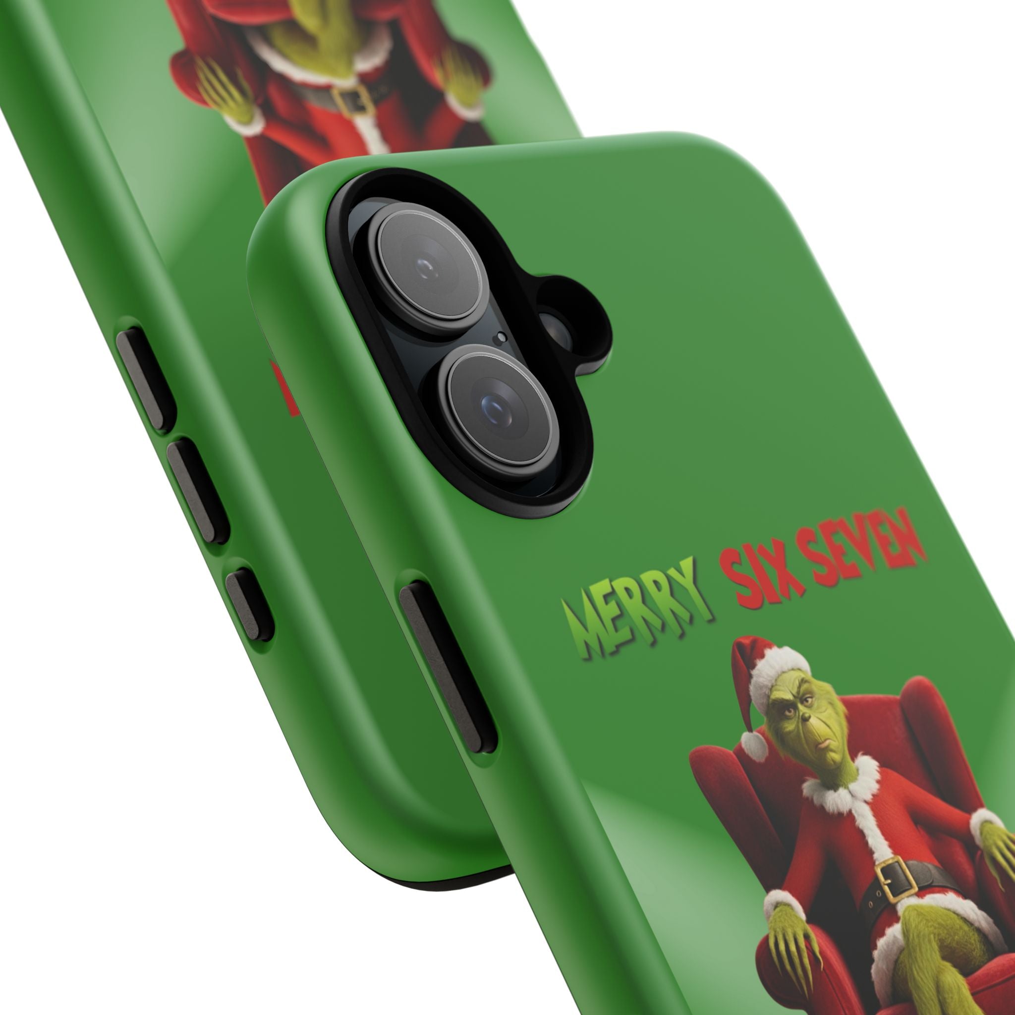 Green Phone Case - The Grinch Six Seven Meme Tough Case