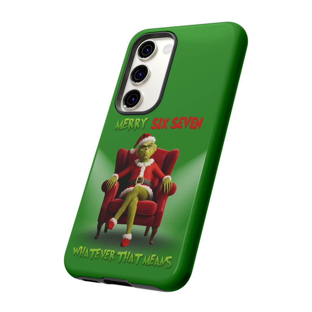 Green Phone Case - The Grinch Six Seven Meme Tough Case