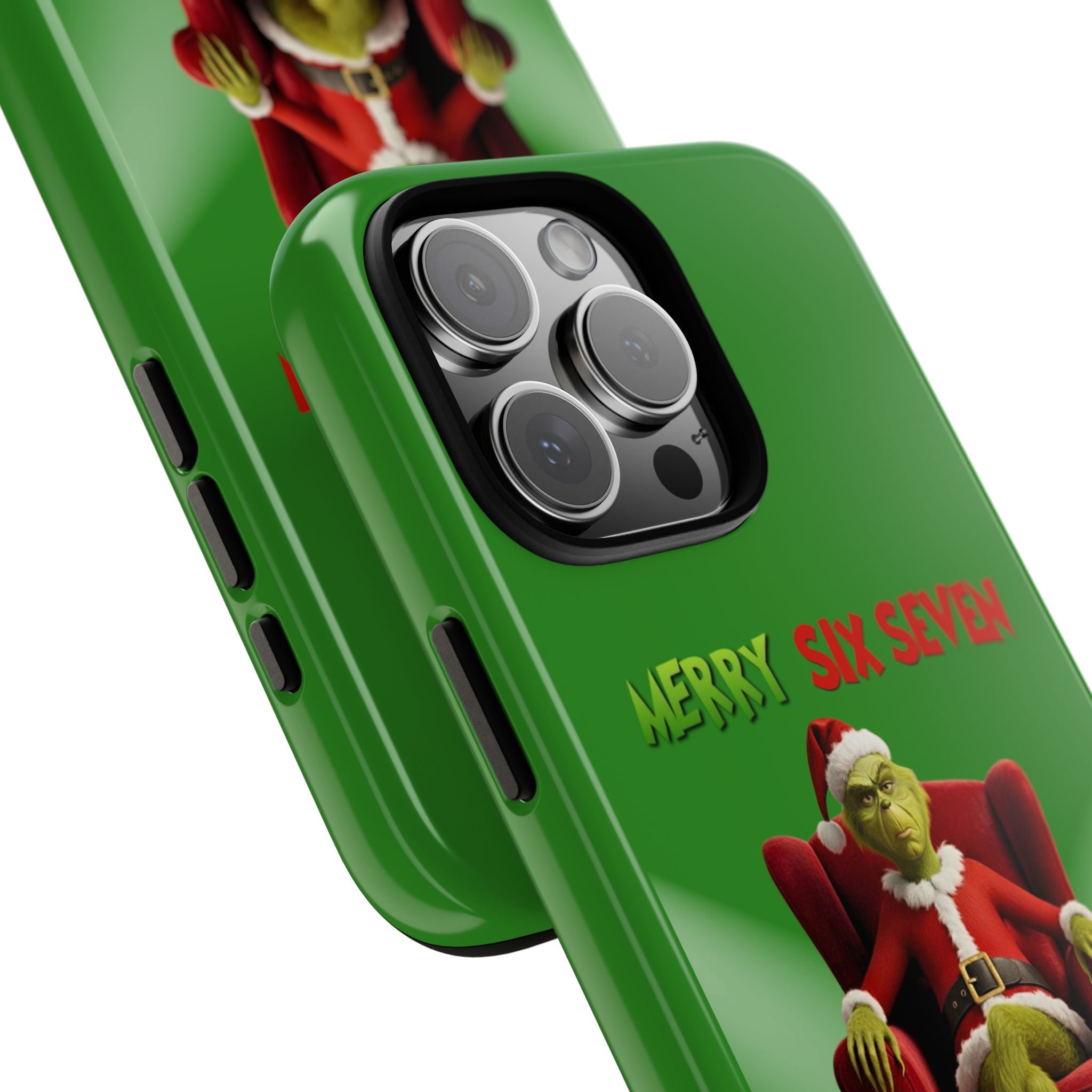 Green Phone Case - The Grinch Six Seven Meme Tough Case