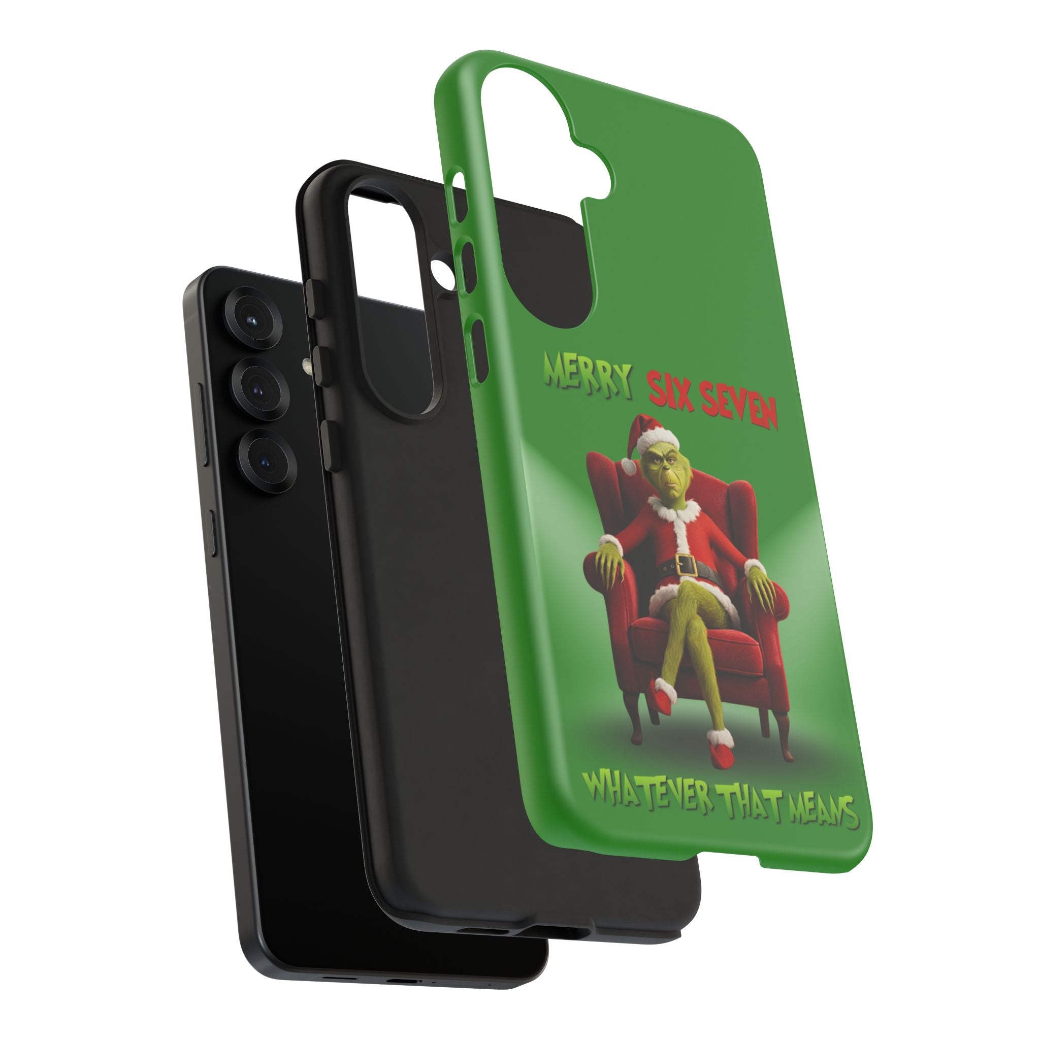 Green Phone Case - The Grinch Six Seven Meme Tough Case