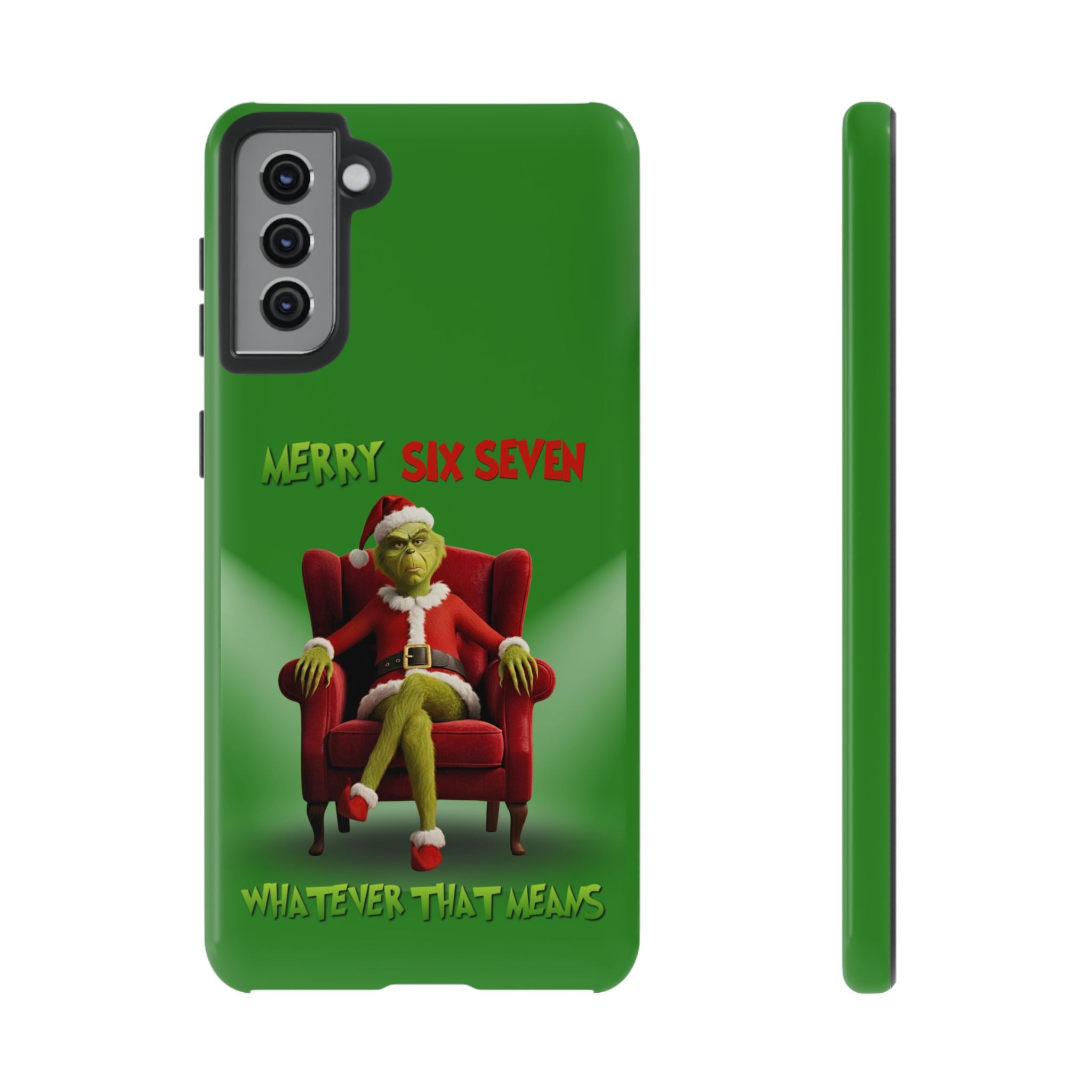 Green Phone Case - The Grinch Six Seven Meme Tough Case