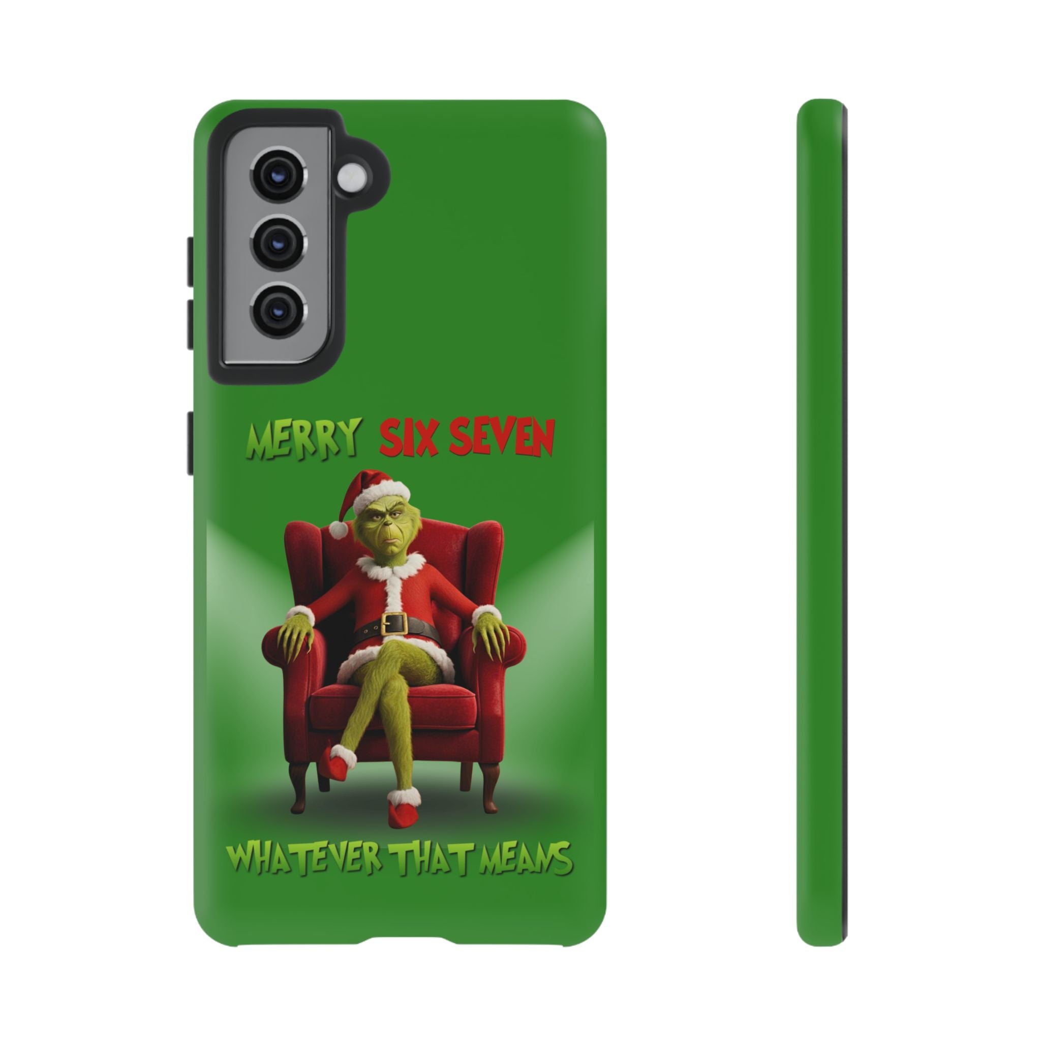 Green Phone Case - The Grinch Six Seven Meme Tough Case