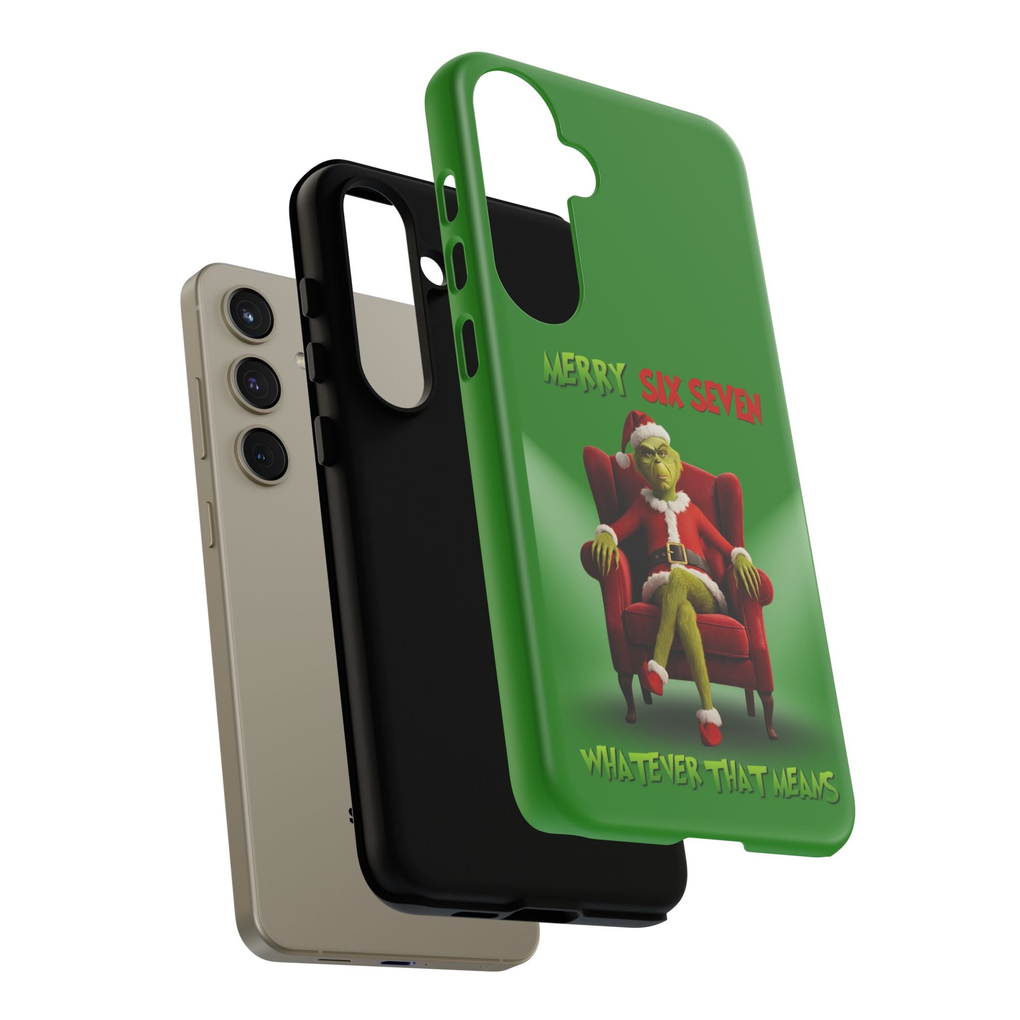 Green Phone Case - The Grinch Six Seven Meme Tough Case