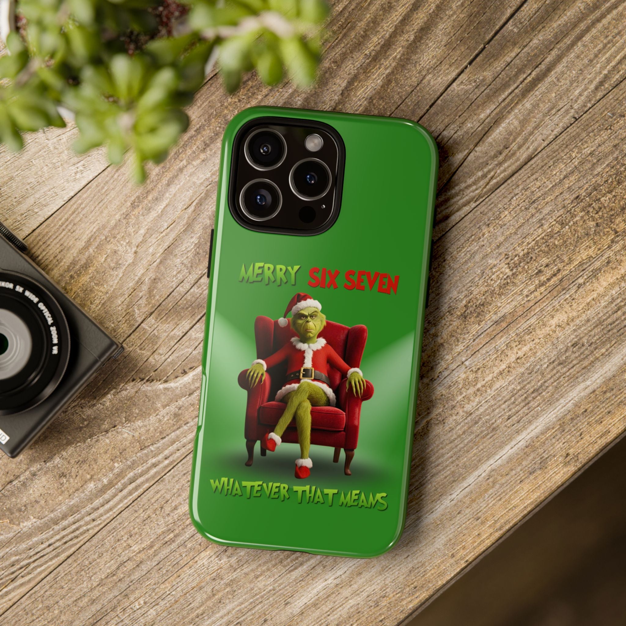 Green Phone Case - The Grinch Six Seven Meme Tough Case