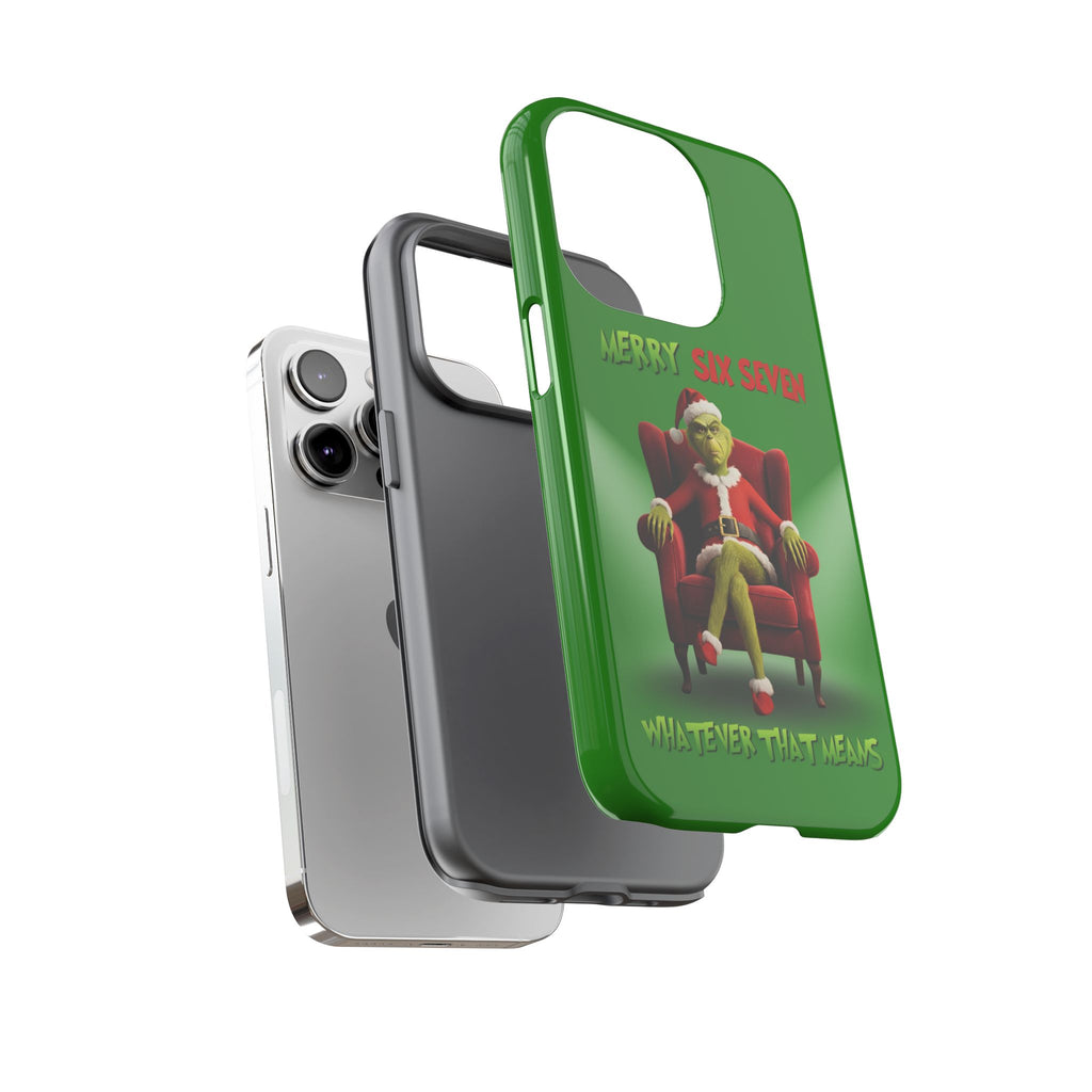 Green Phone Case - The Grinch Six Seven Meme Tough Case