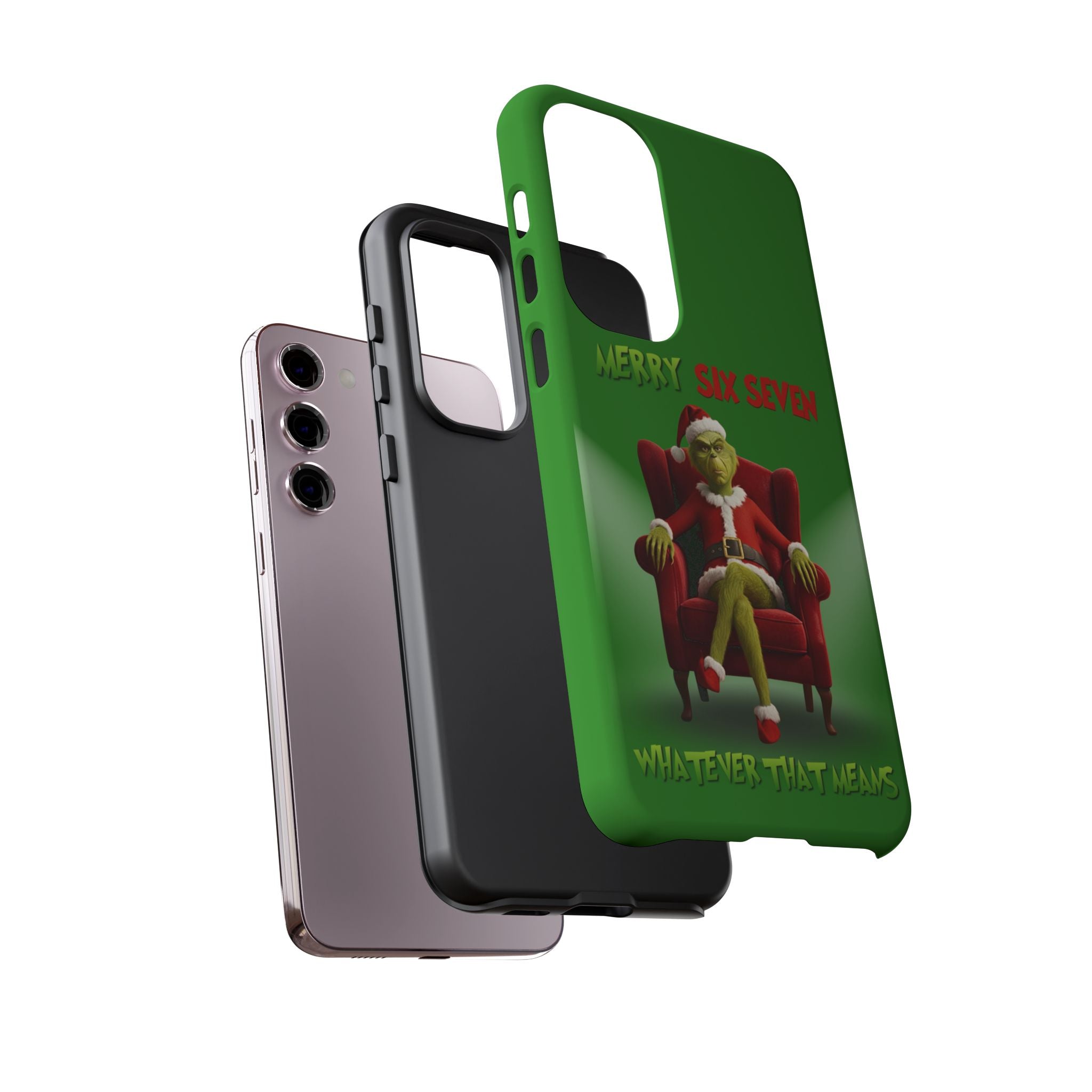 Green Phone Case - The Grinch Six Seven Meme Tough Case