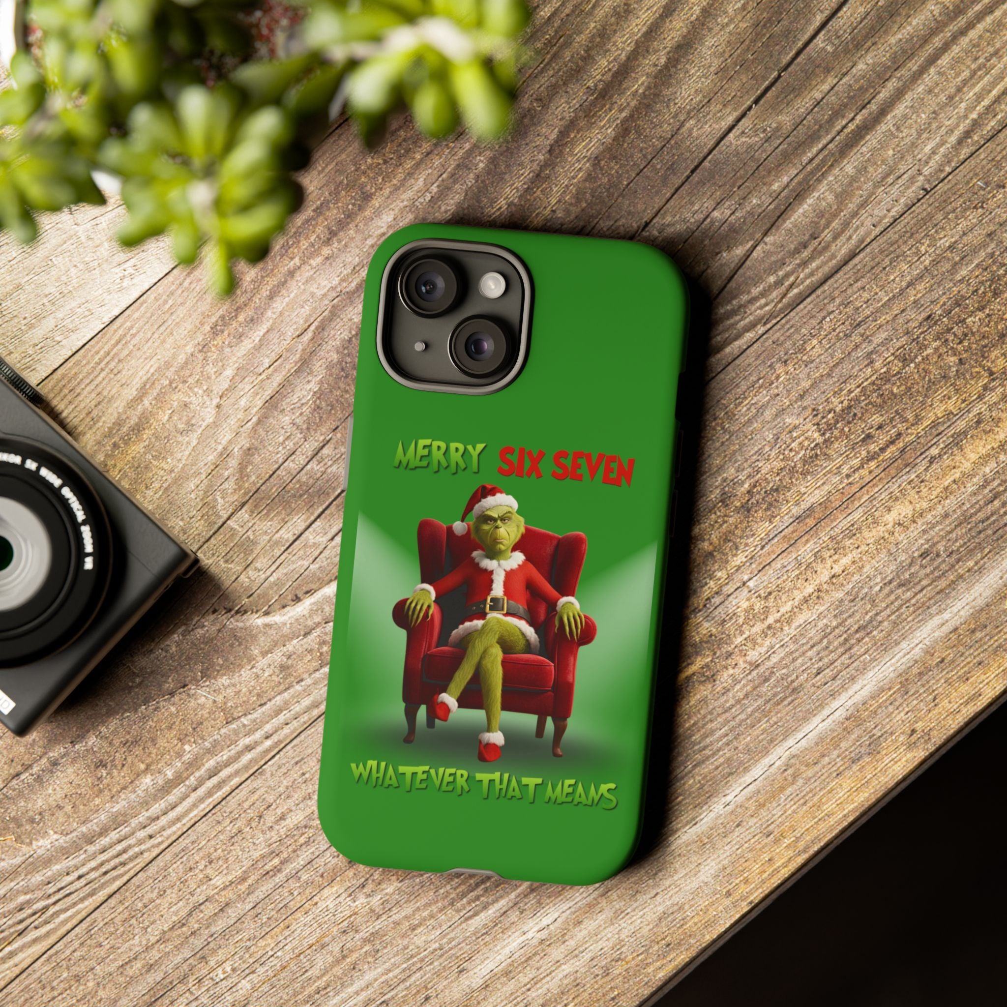 Green Phone Case - The Grinch Six Seven Meme Tough Case