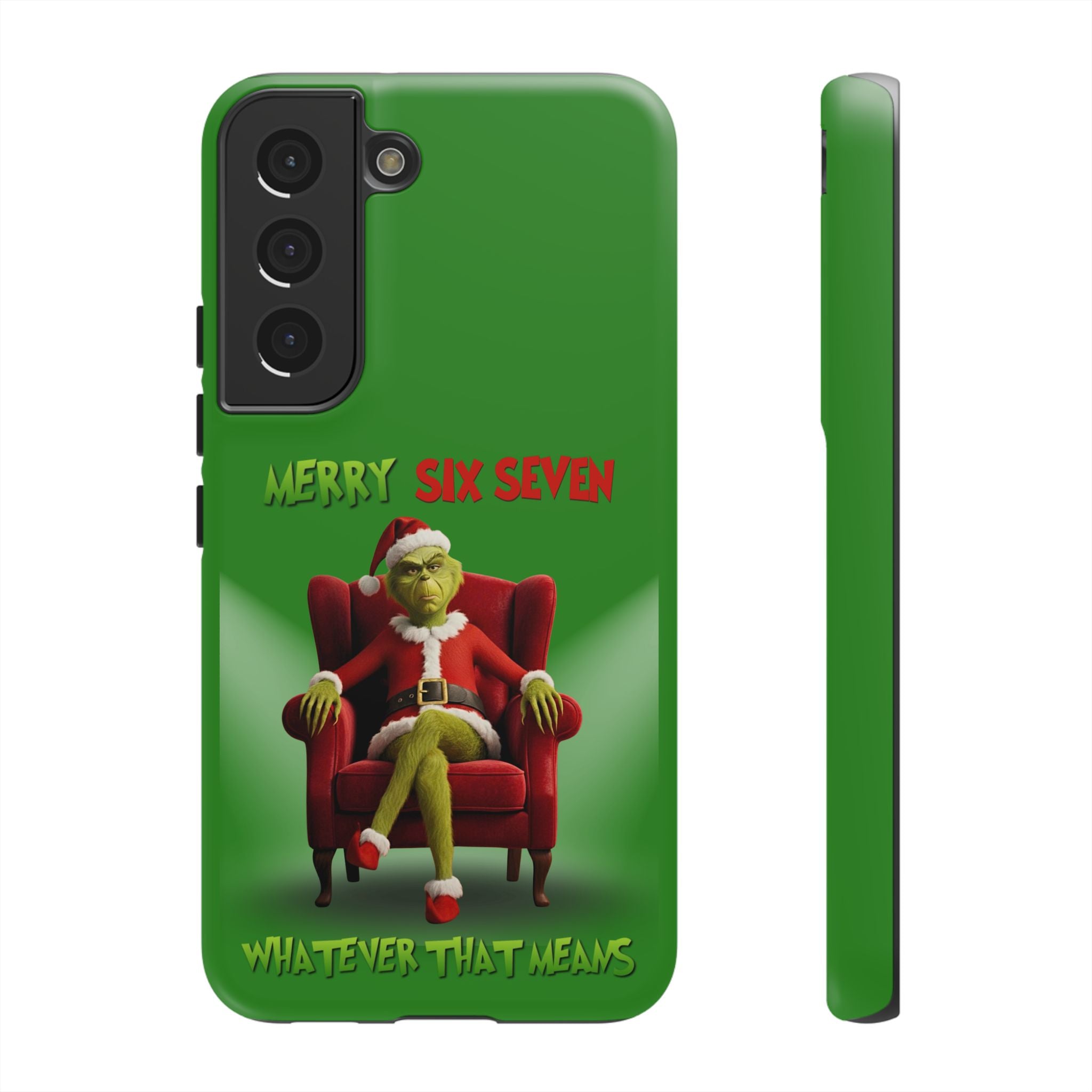 Green Phone Case - The Grinch Six Seven Meme Tough Case