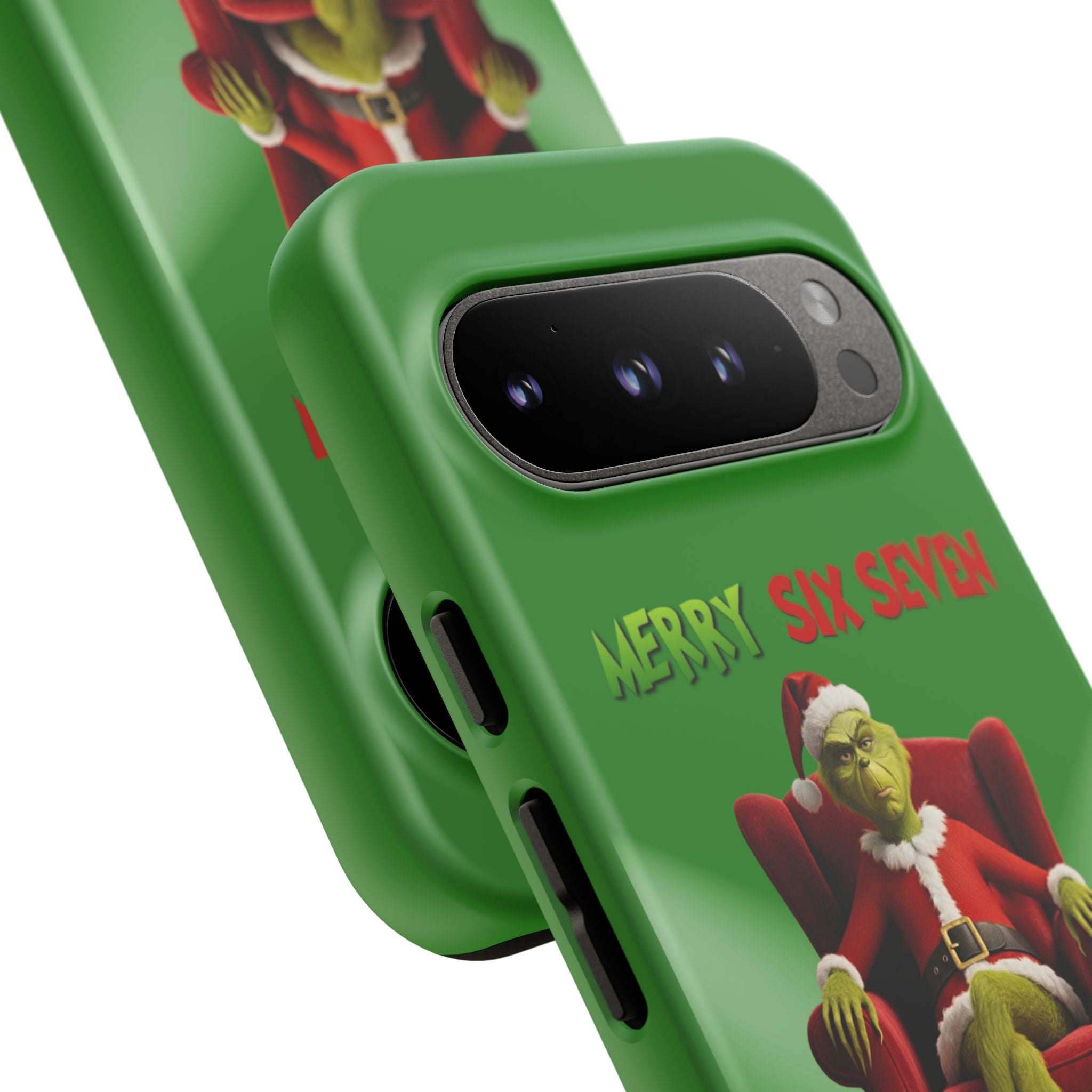 Green Phone Case - The Grinch Six Seven Meme Tough Case