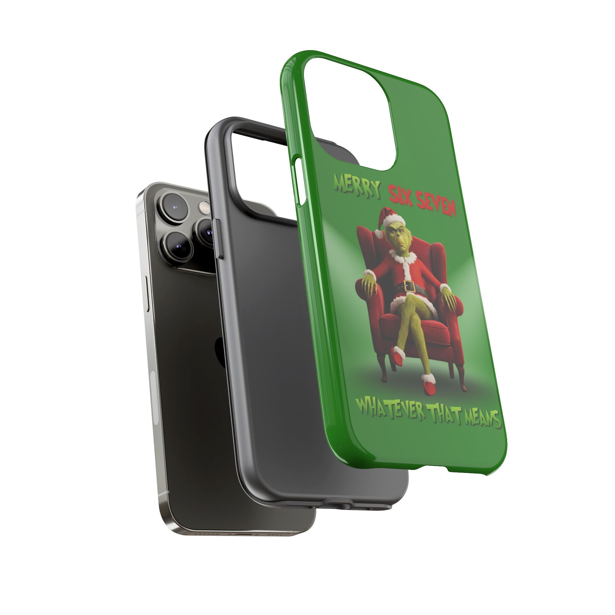 Green Phone Case - The Grinch Six Seven Meme Tough Case