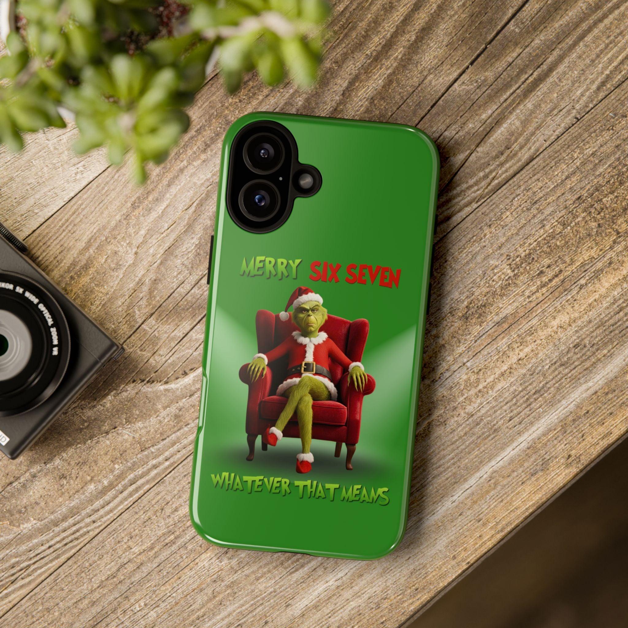 Green Phone Case - The Grinch Six Seven Meme Tough Case