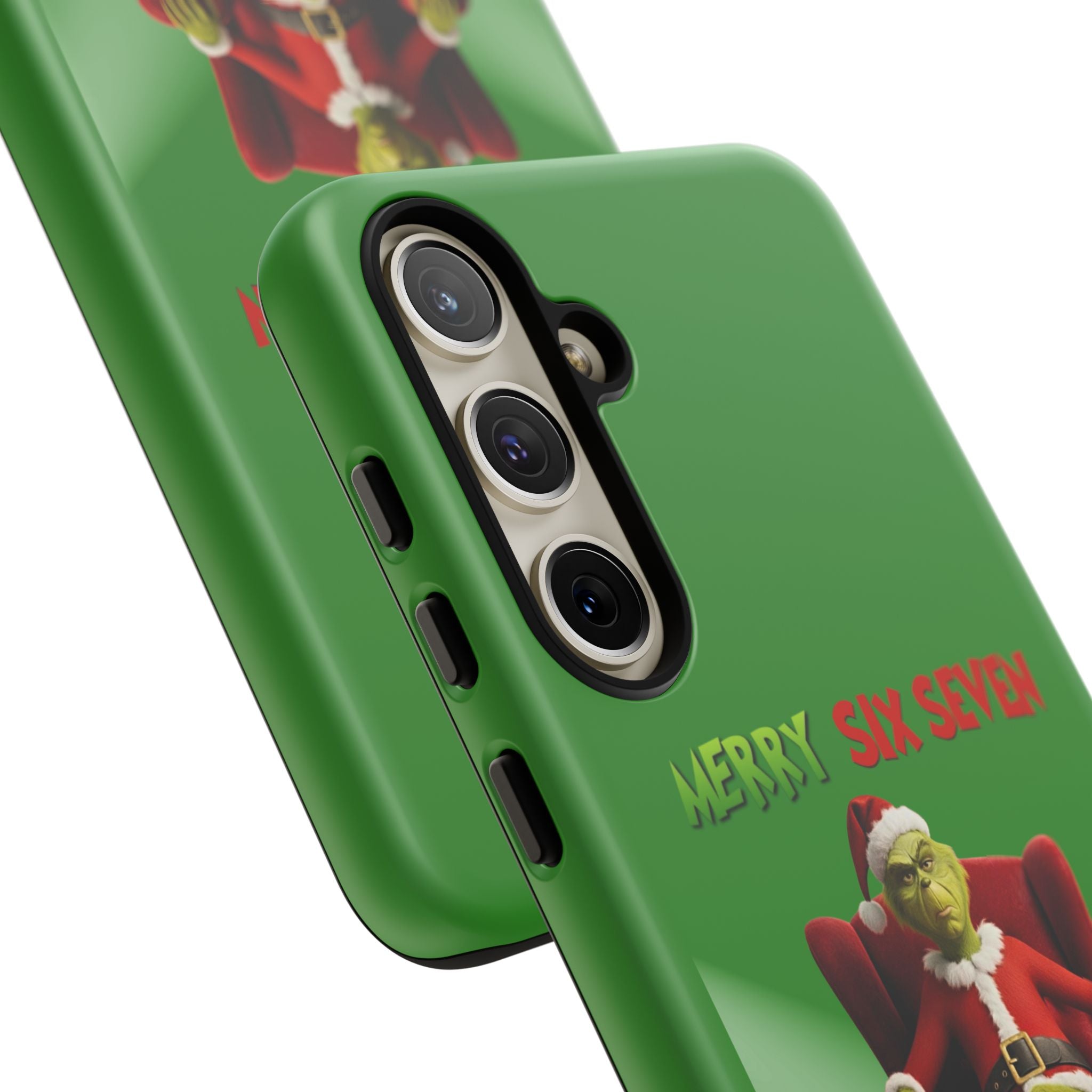 Green Phone Case - The Grinch Six Seven Meme Tough Case