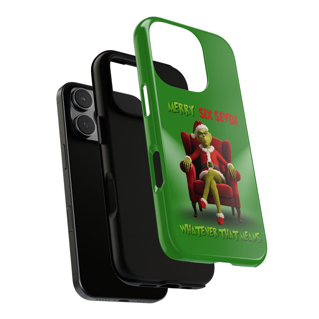 Green Phone Case - The Grinch Six Seven Meme Tough Case