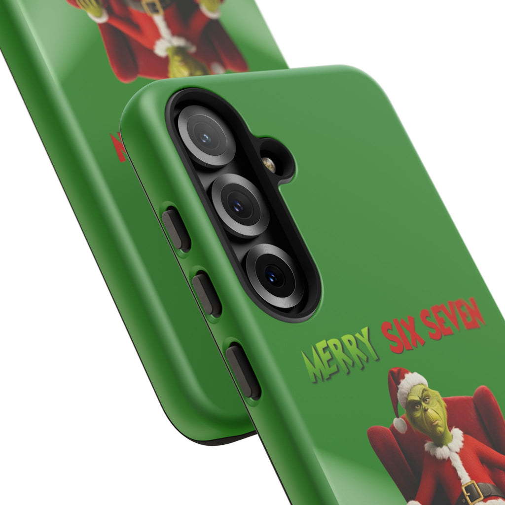Green Phone Case - The Grinch Six Seven Meme Tough Case