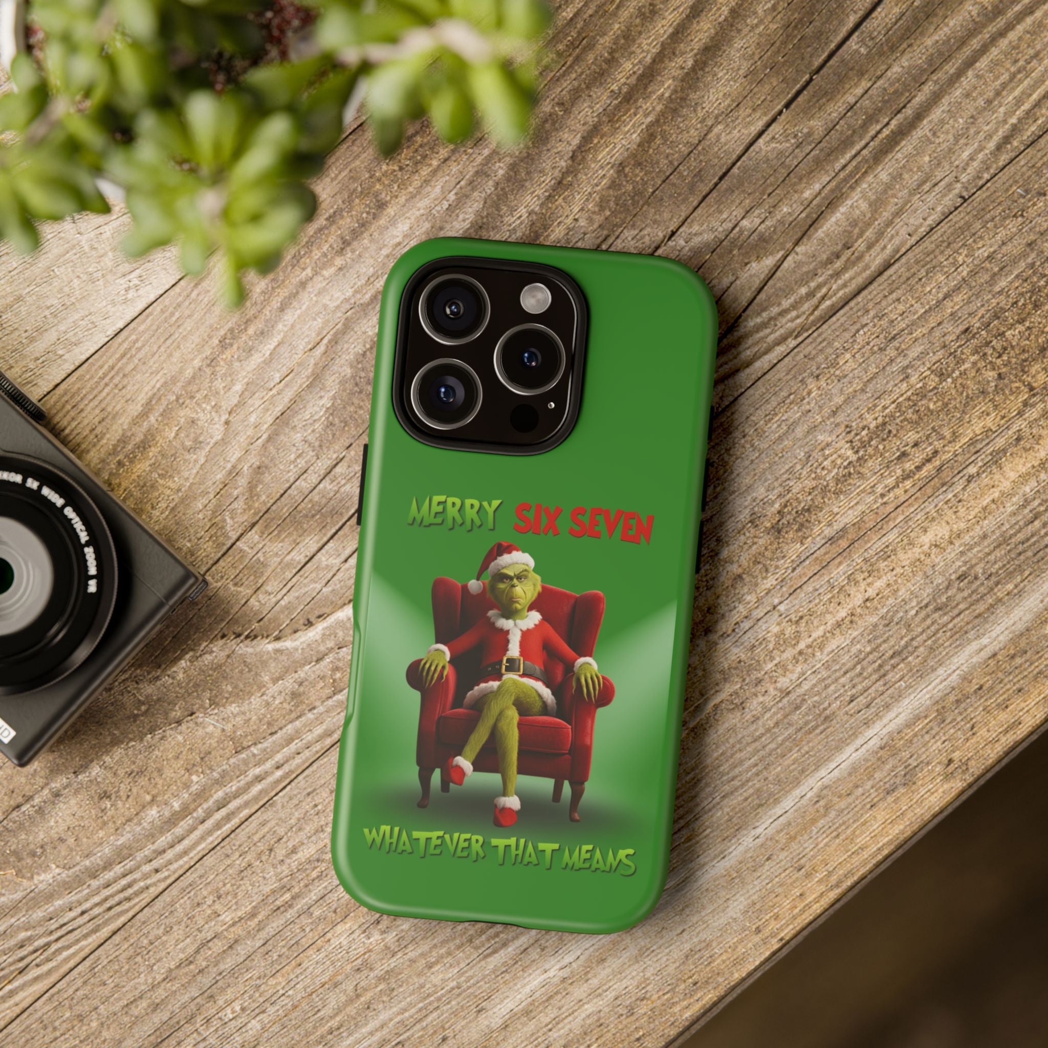 Green Phone Case - The Grinch Six Seven Meme Tough Case