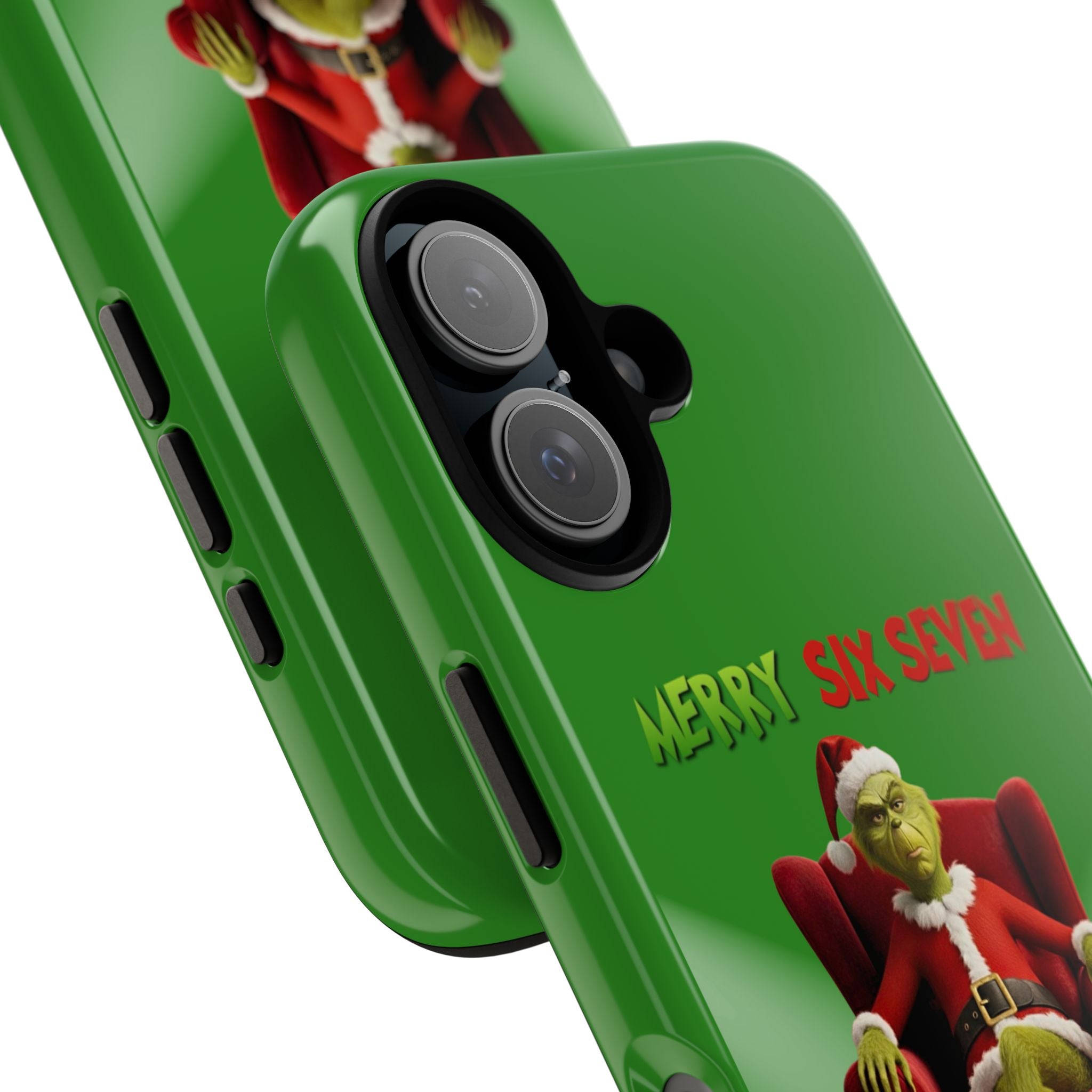 Green Phone Case - The Grinch Six Seven Meme Tough Case