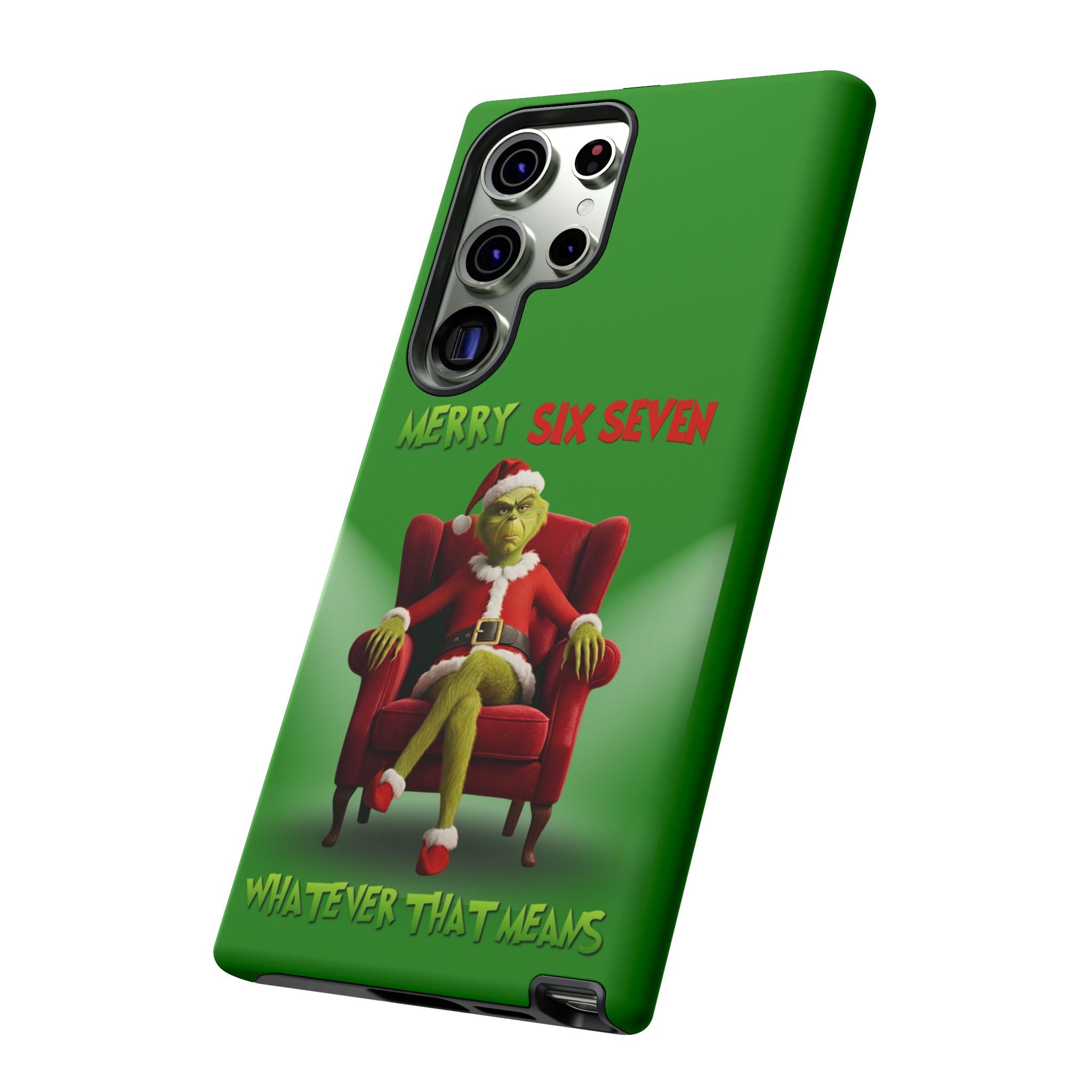Green Phone Case - The Grinch Six Seven Meme Tough Case