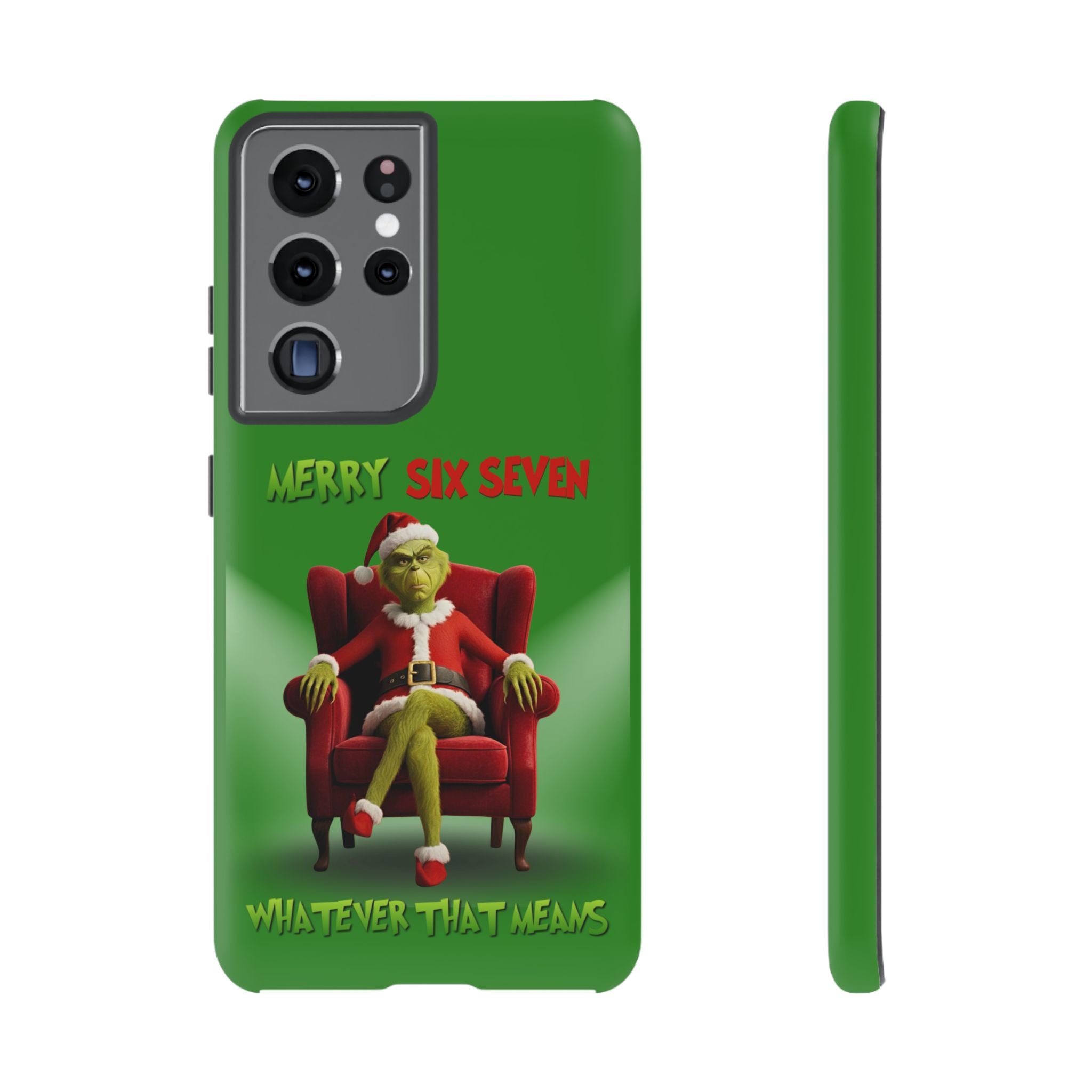 Green Phone Case - The Grinch Six Seven Meme Tough Case