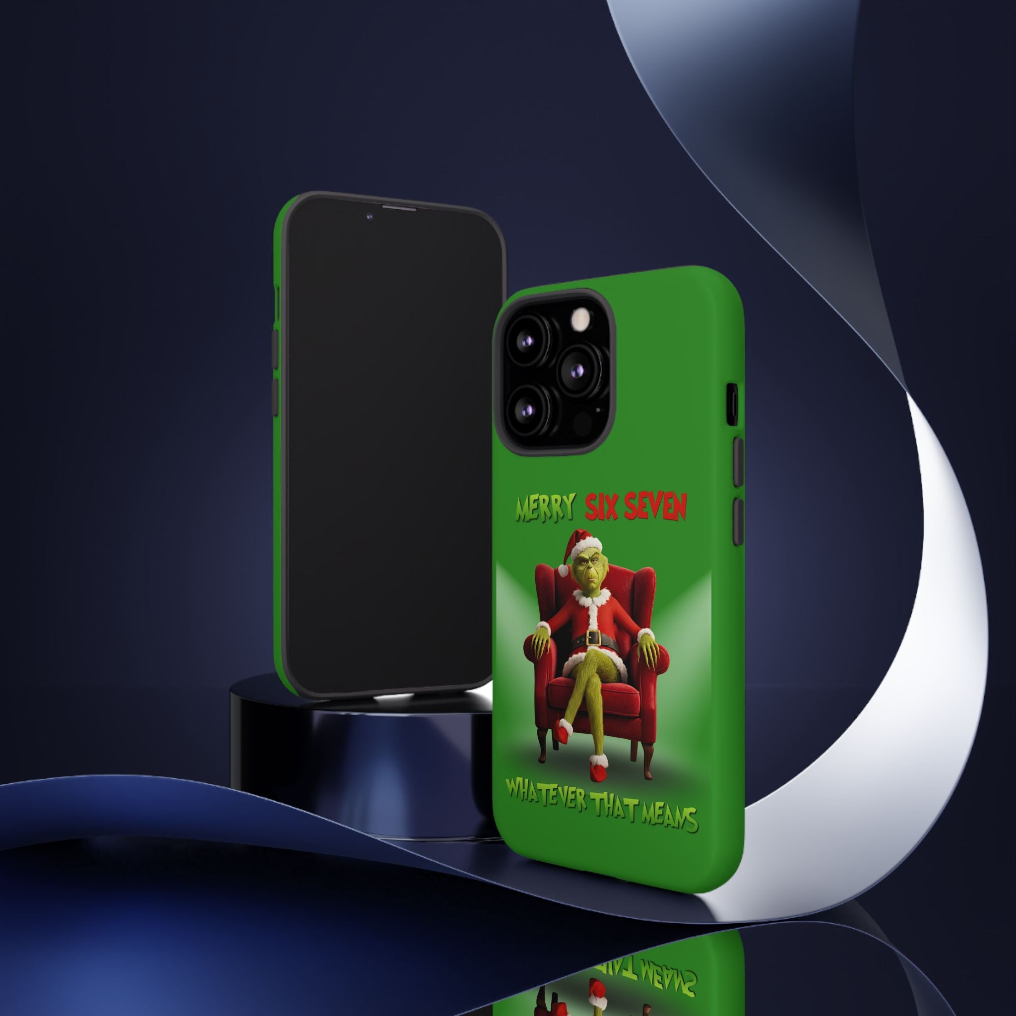Green Phone Case - The Grinch Six Seven Meme Tough Case