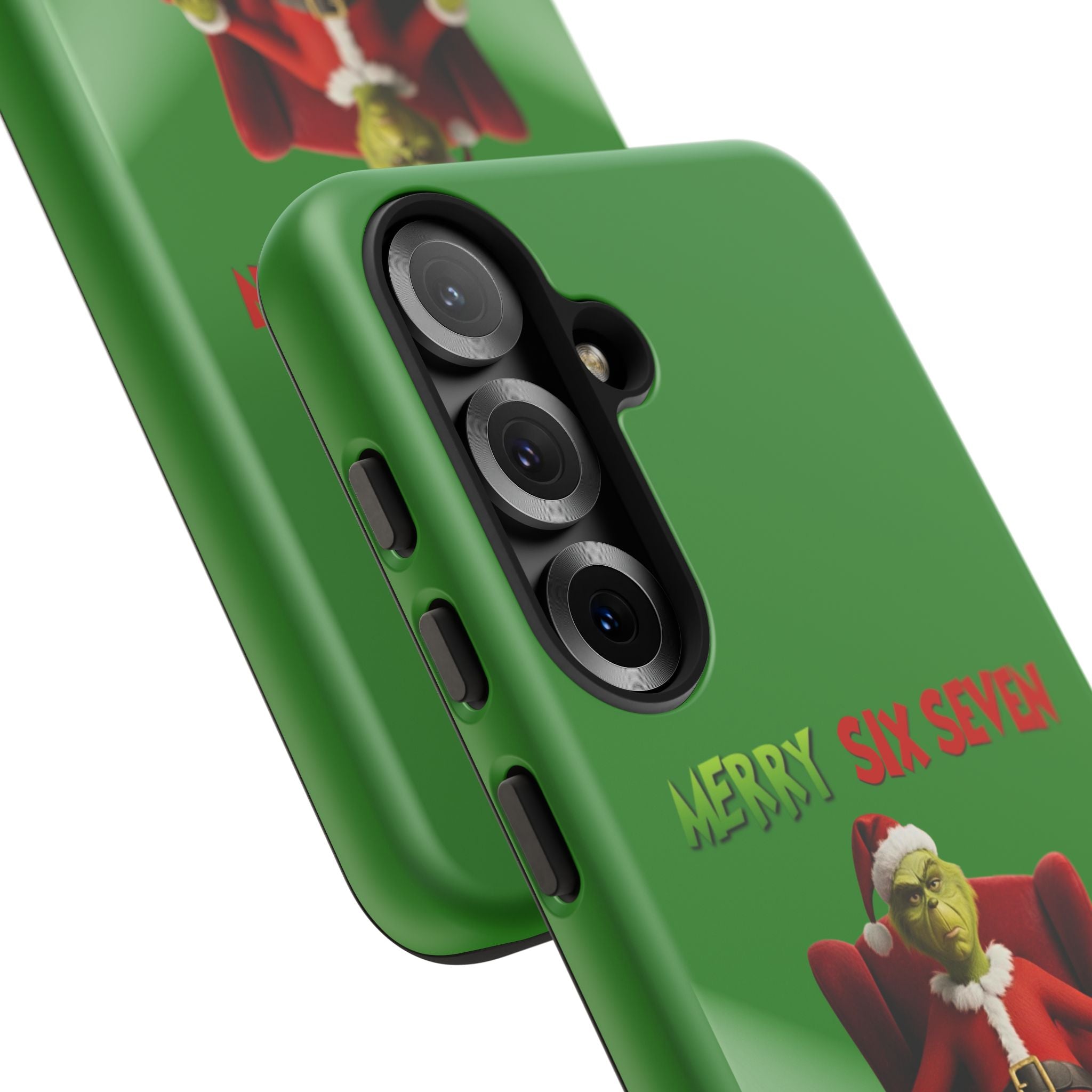 Green Phone Case - The Grinch Six Seven Meme Tough Case