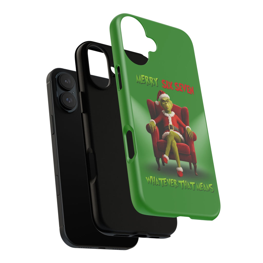 Green Phone Case - The Grinch Six Seven Meme Tough Case