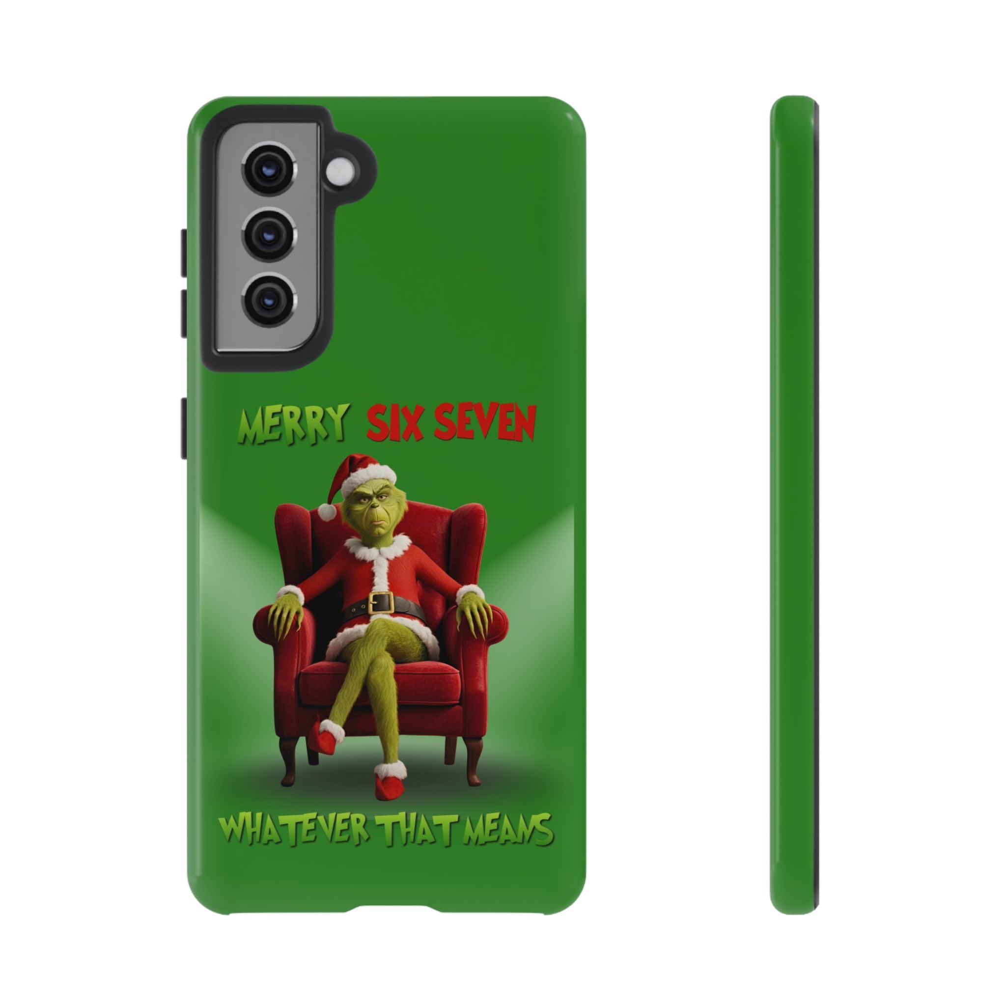 Green Phone Case - The Grinch Six Seven Meme Tough Case