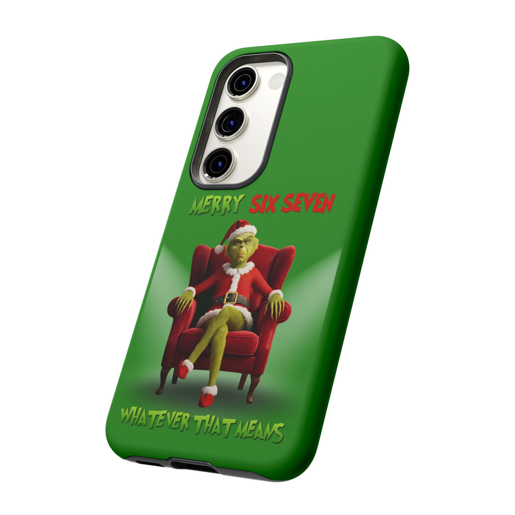 Green Phone Case - The Grinch Six Seven Meme Tough Case