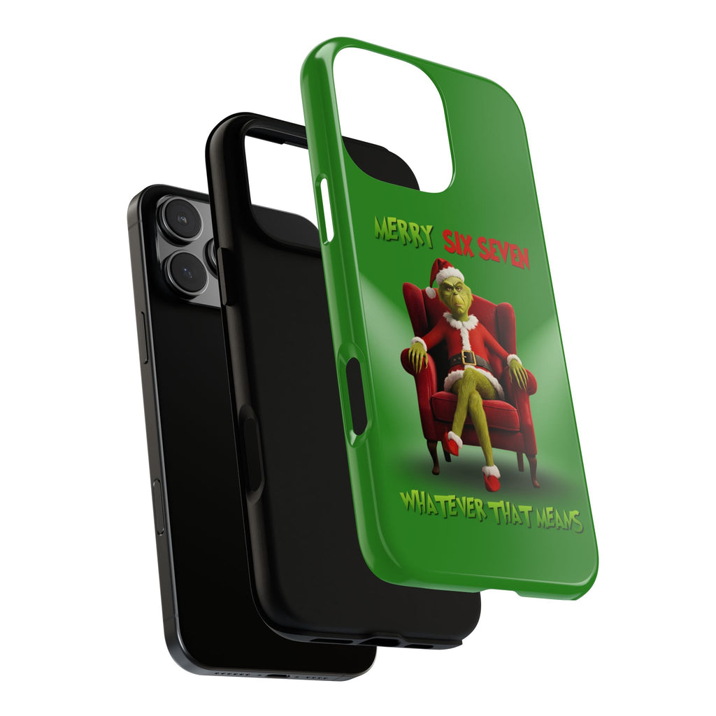 Green Phone Case - The Grinch Six Seven Meme Tough Case