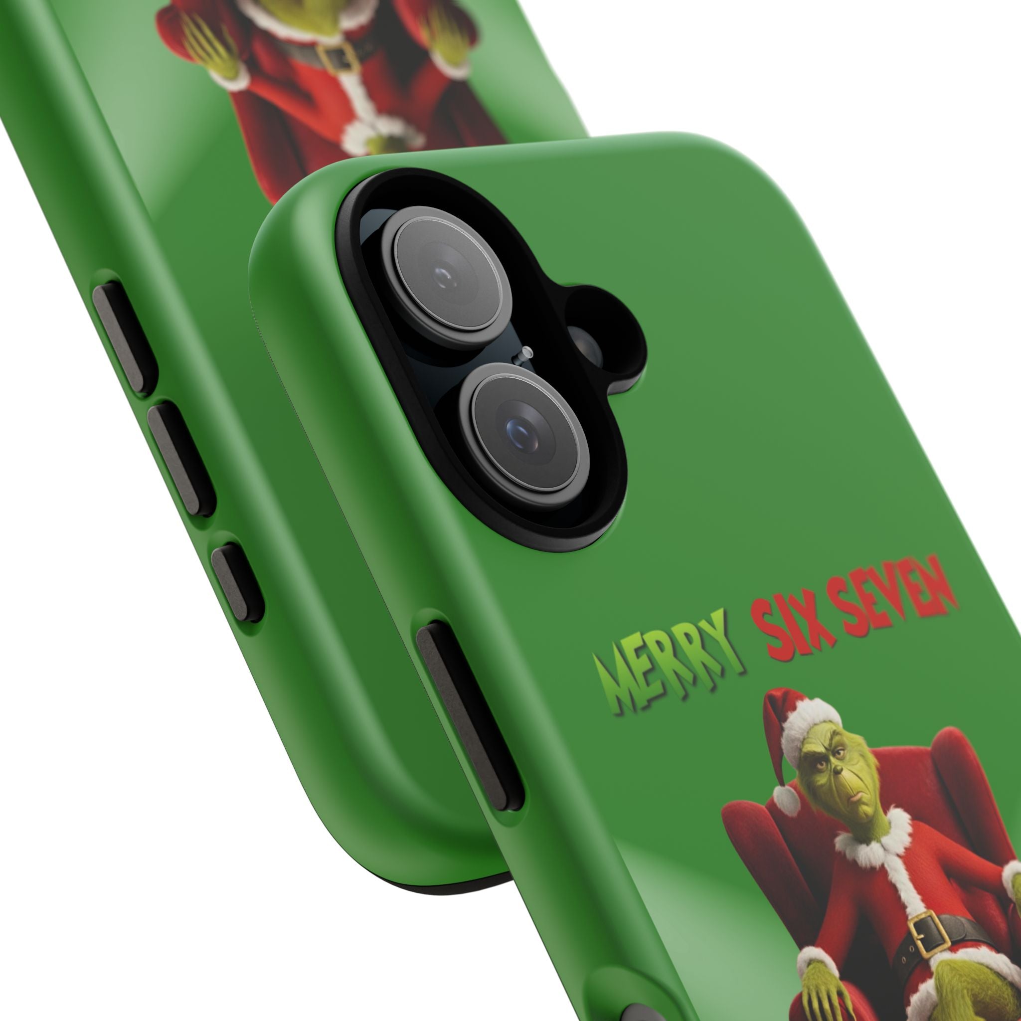 Green Phone Case - The Grinch Six Seven Meme Tough Case