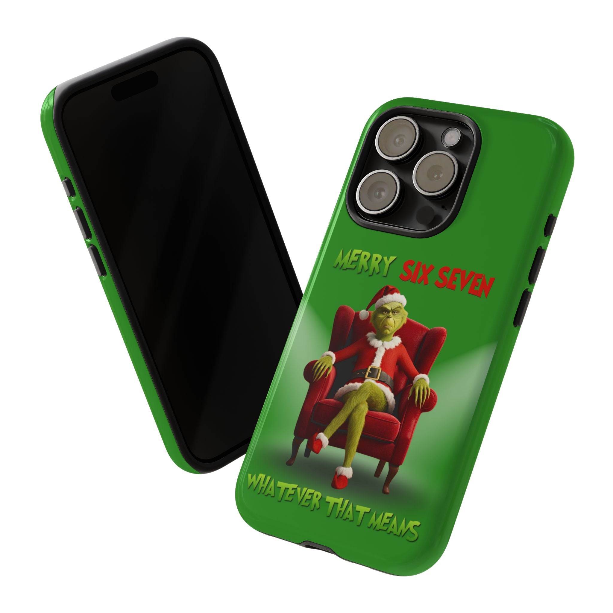 Green Phone Case - The Grinch Six Seven Meme Tough Case