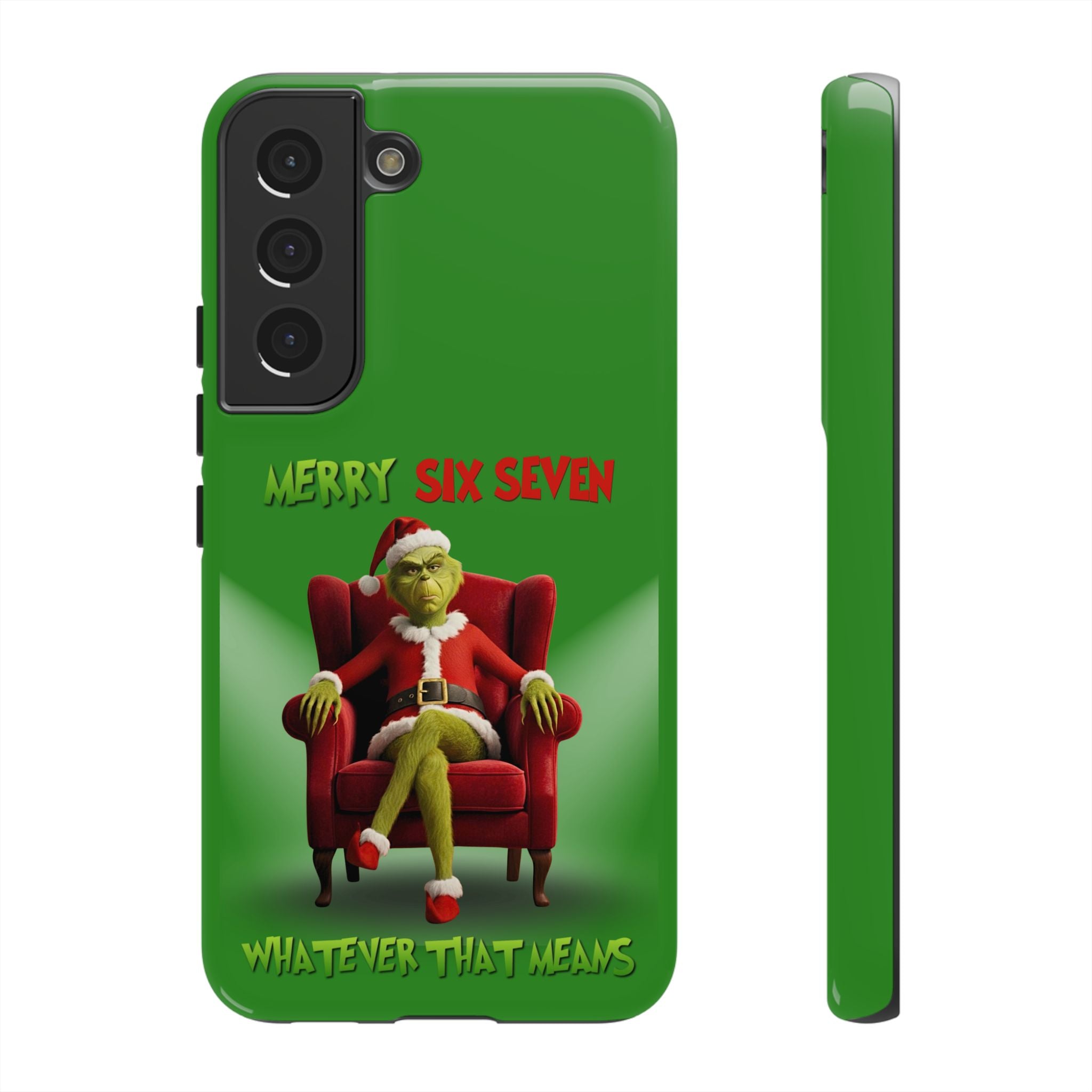 Green Phone Case - The Grinch Six Seven Meme Tough Case