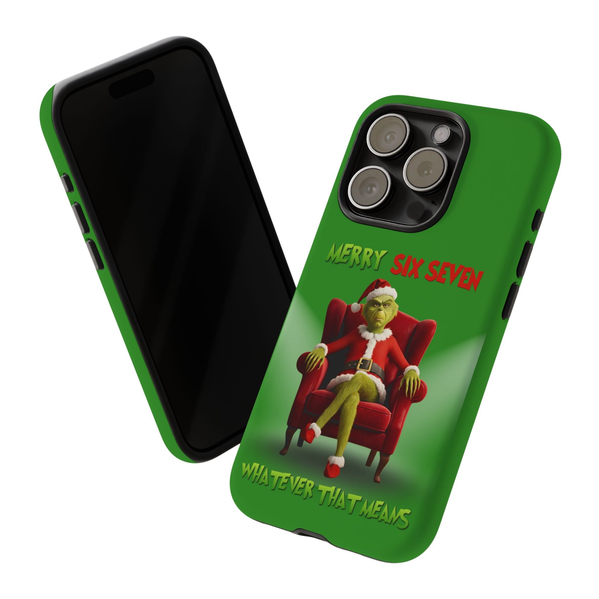 Green Phone Case - The Grinch Six Seven Meme Tough Case