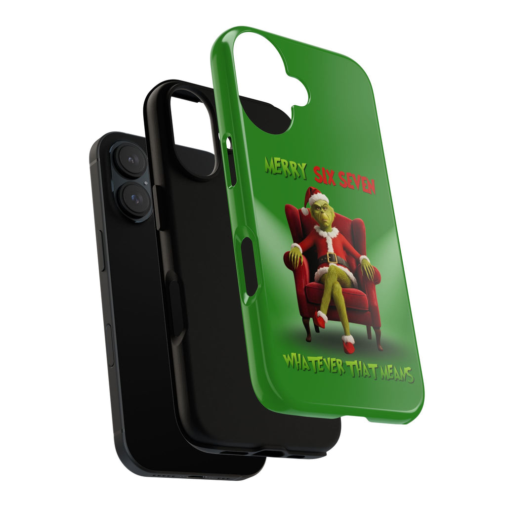 Green Phone Case - The Grinch Six Seven Meme Tough Case