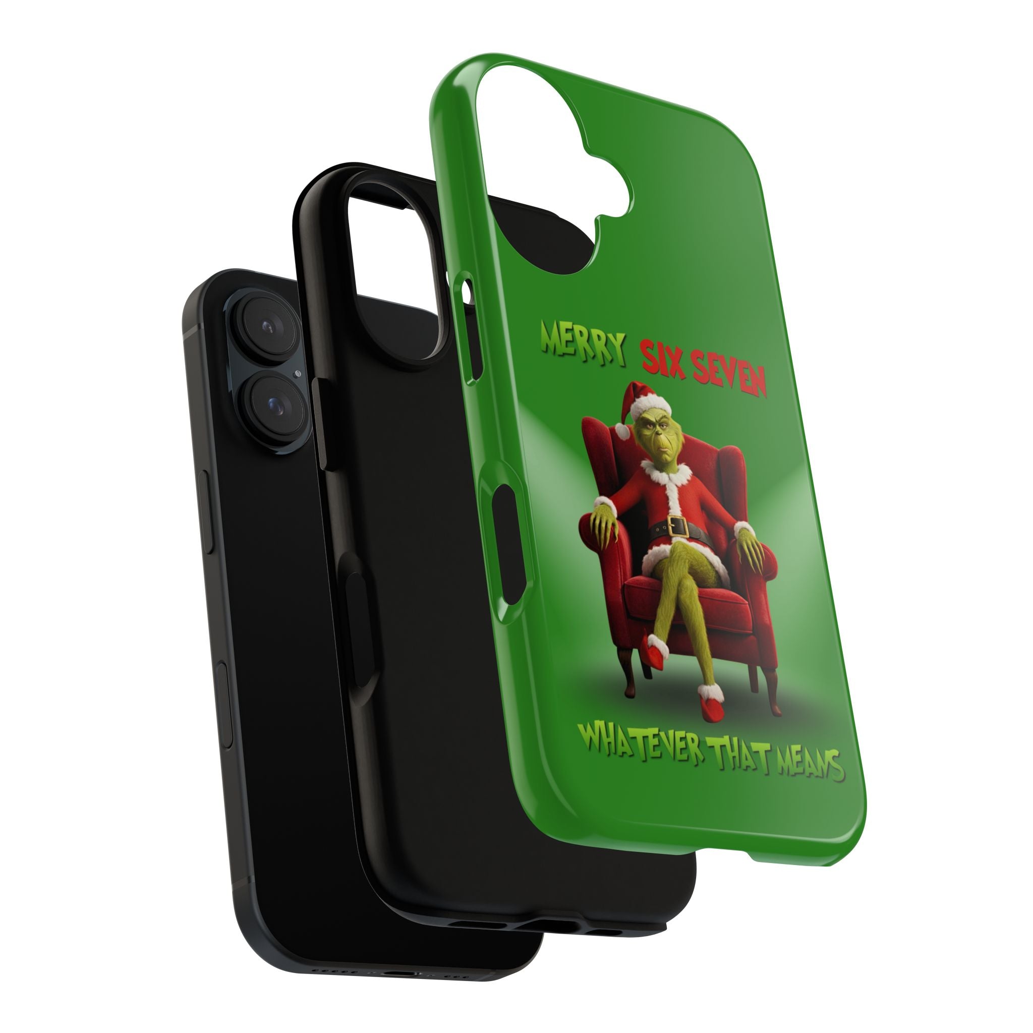 Green Phone Case - The Grinch Six Seven Meme Tough Case