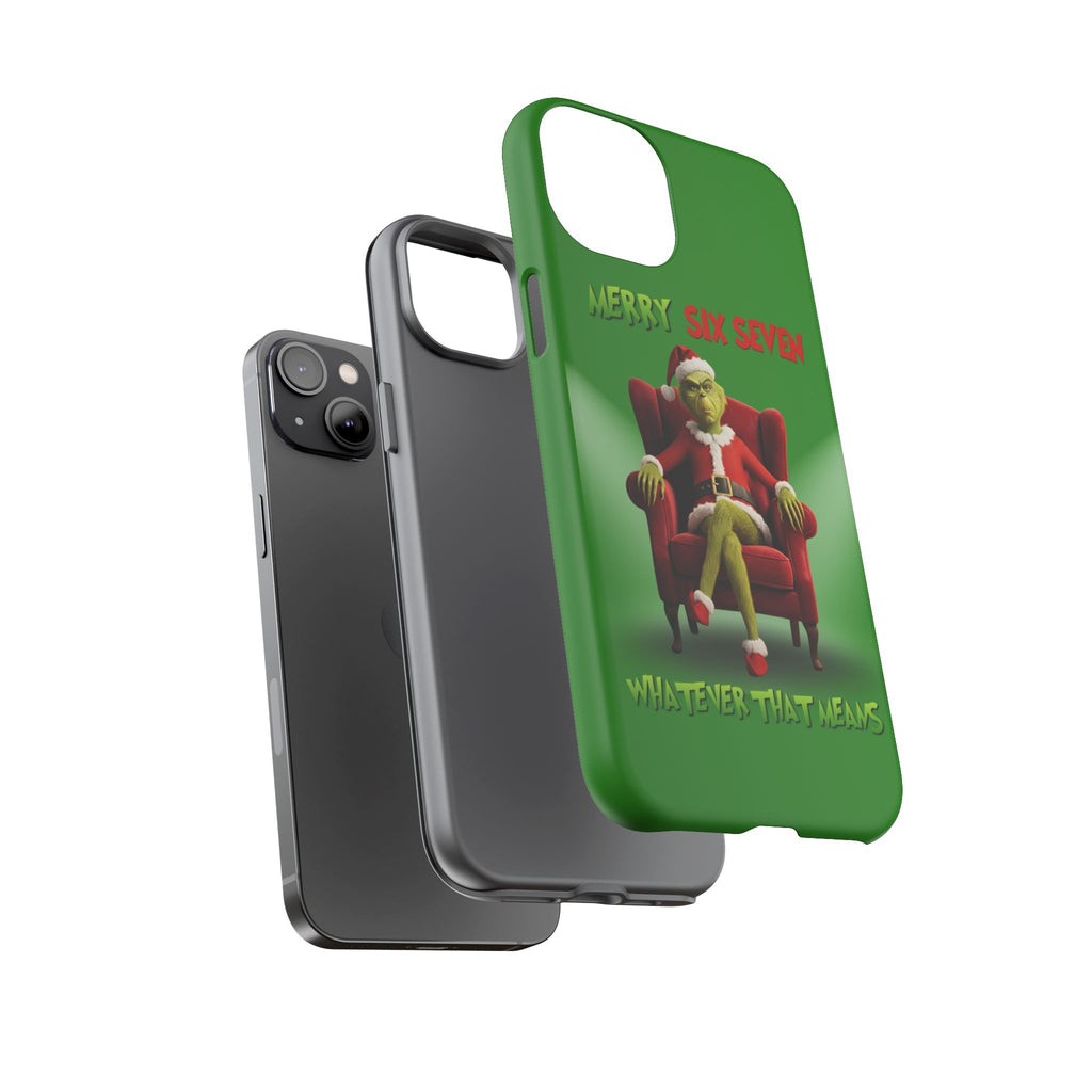 Green Phone Case - The Grinch Six Seven Meme Tough Case