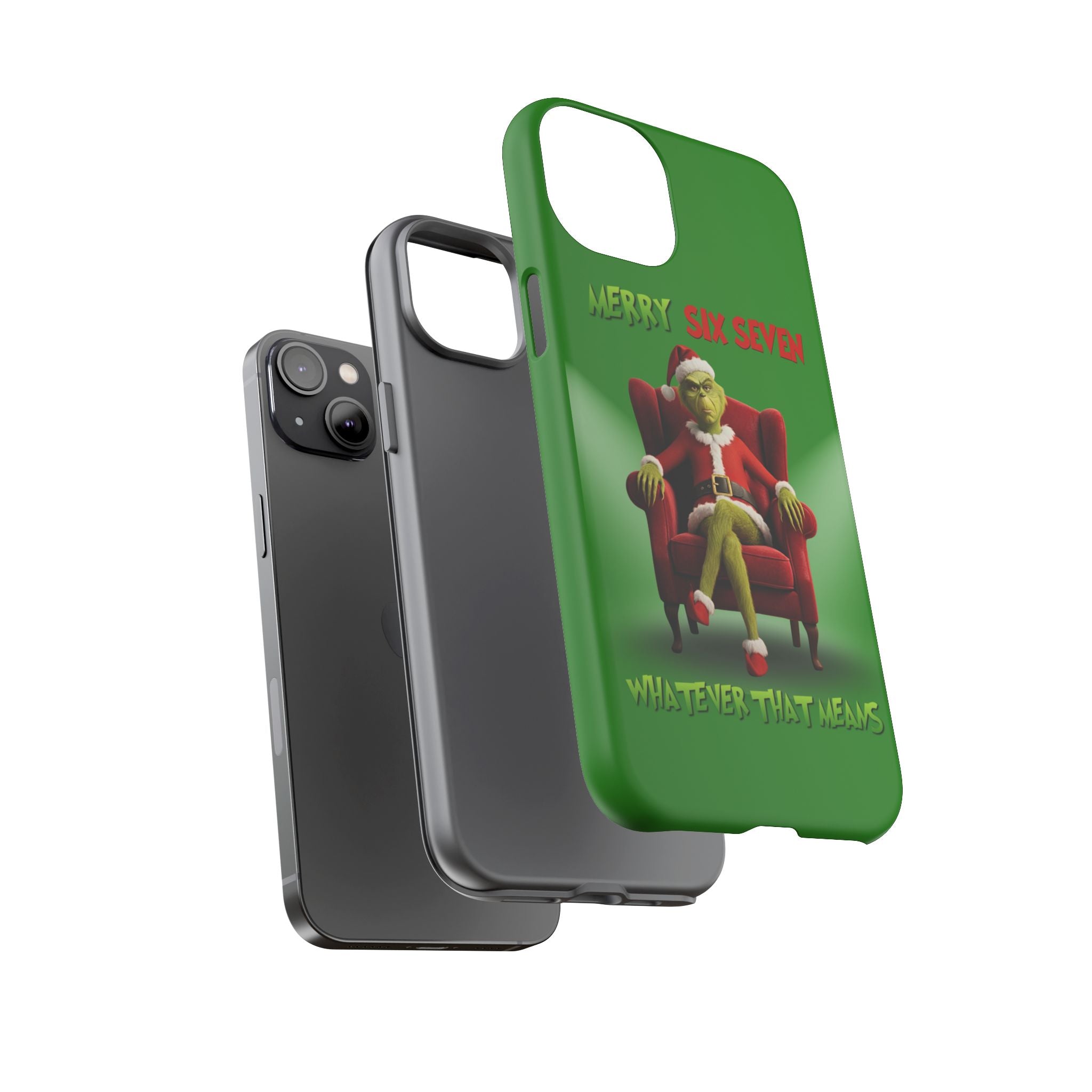 Green Phone Case - The Grinch Six Seven Meme Tough Case