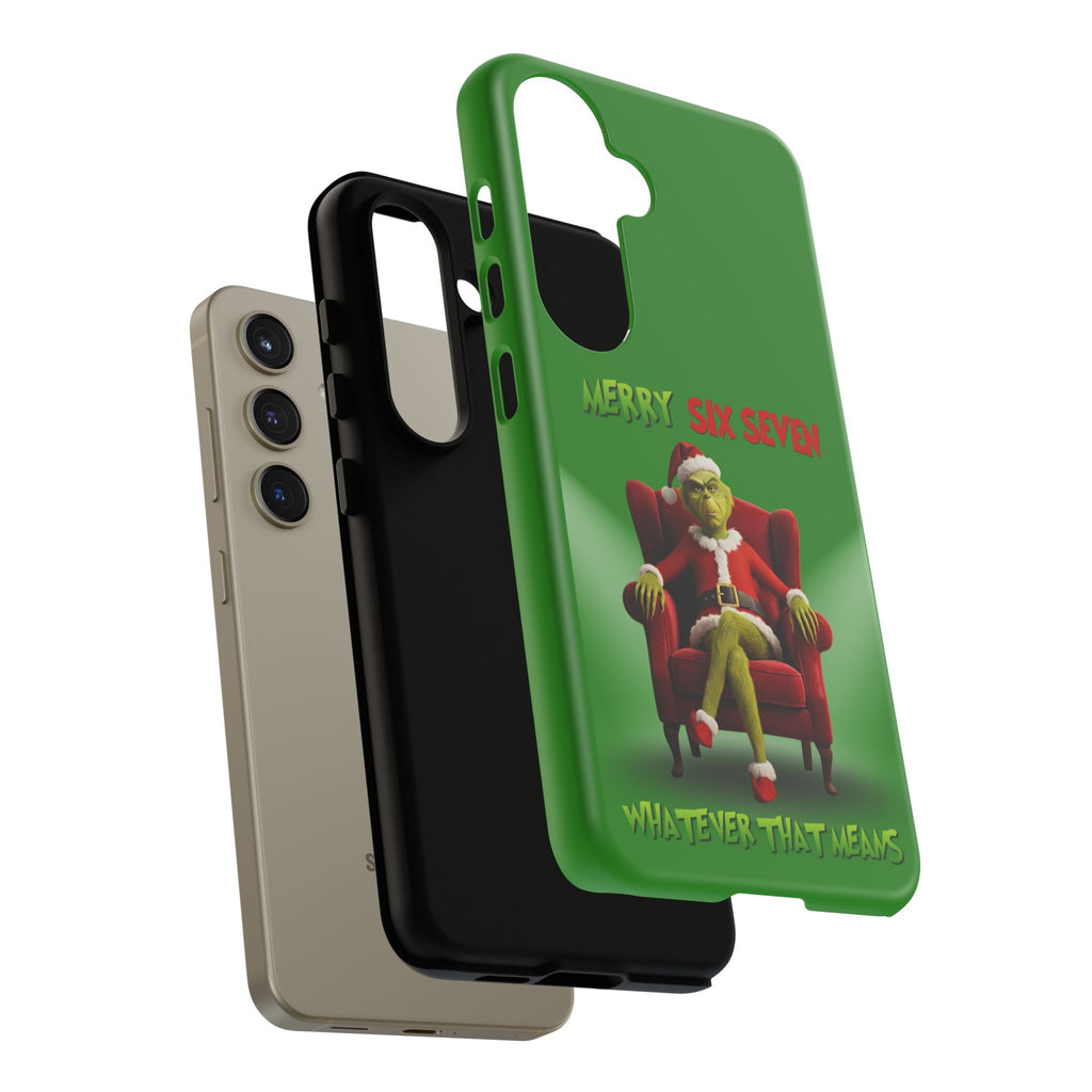 Green Phone Case - The Grinch Six Seven Meme Tough Case
