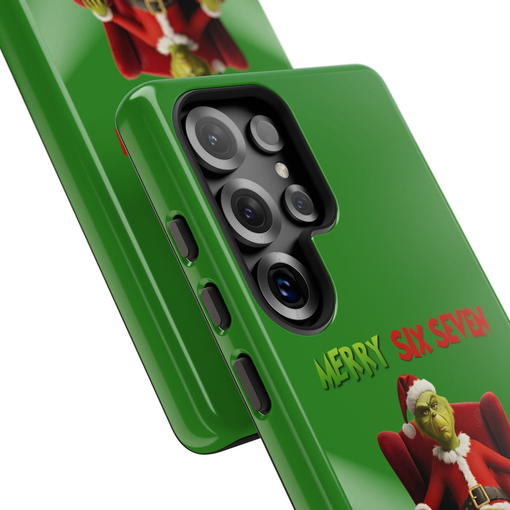 Green Phone Case - The Grinch Six Seven Meme Tough Case