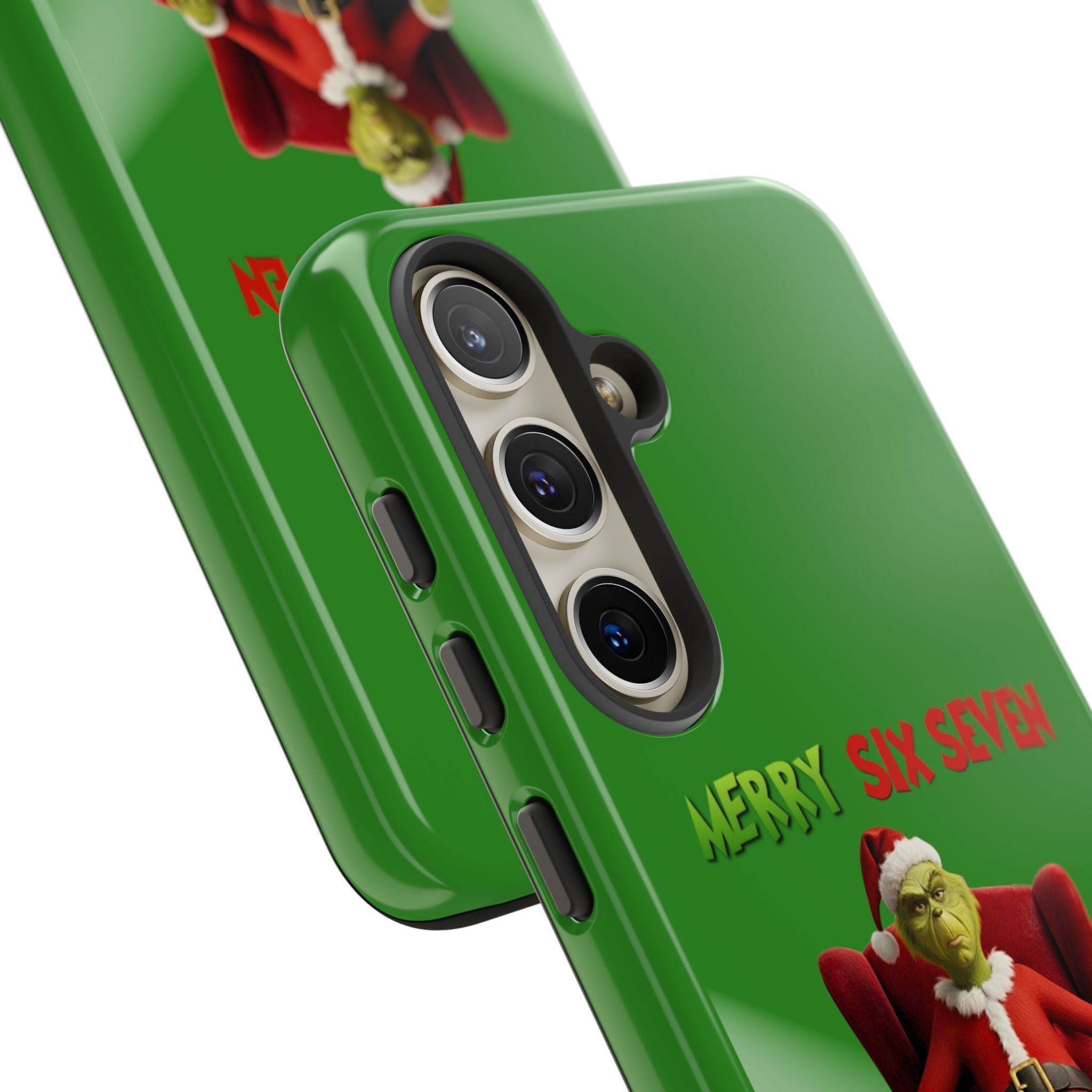 Green Phone Case - The Grinch Six Seven Meme Tough Case