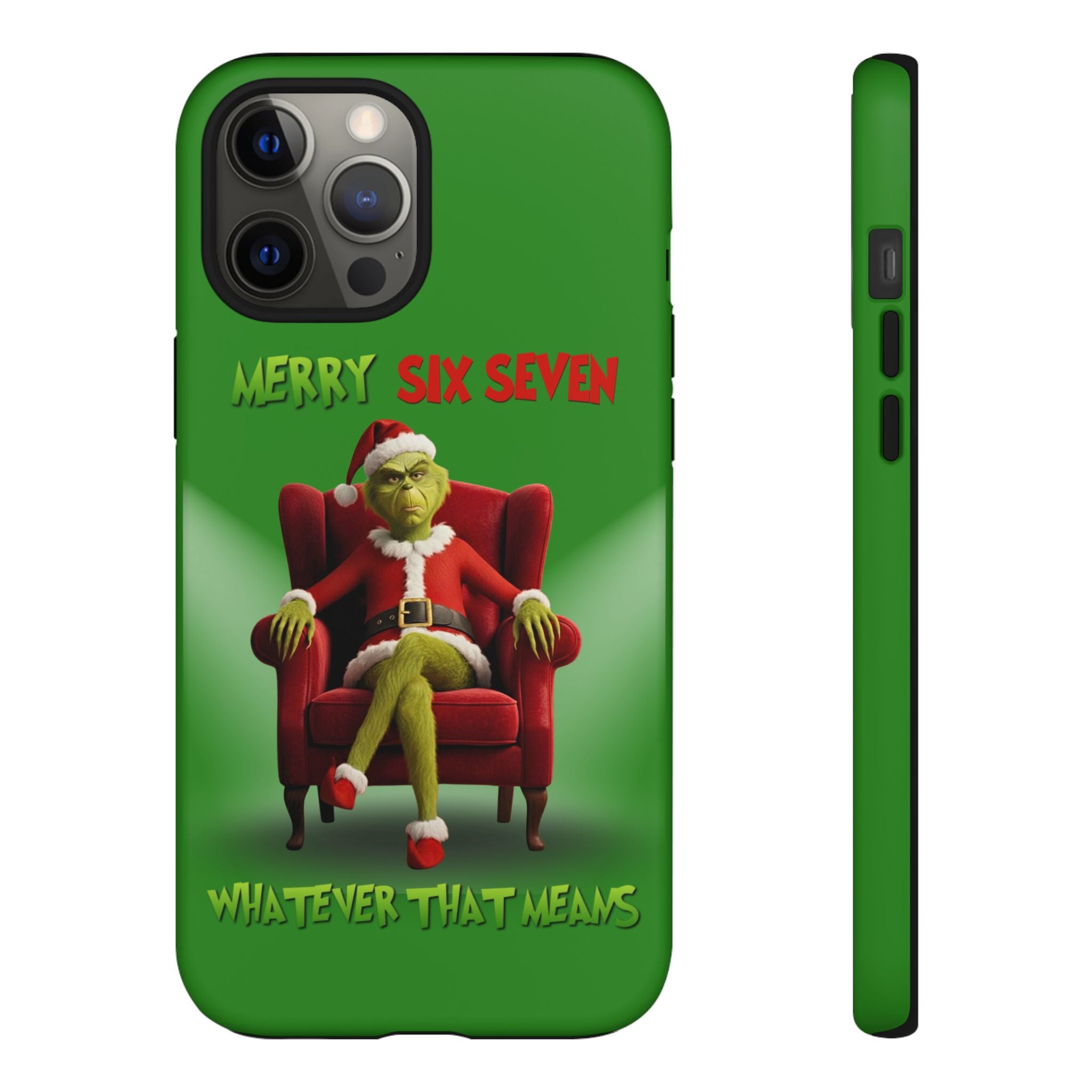 Green Phone Case - The Grinch Six Seven Meme Tough Case
