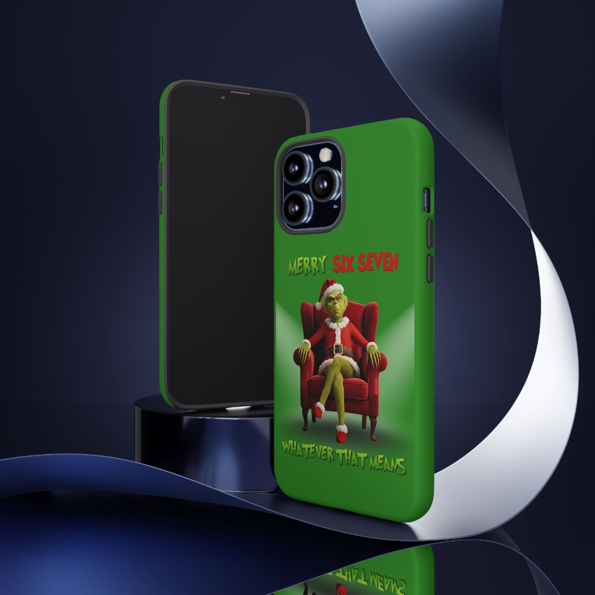 Green Phone Case - The Grinch Six Seven Meme Tough Case