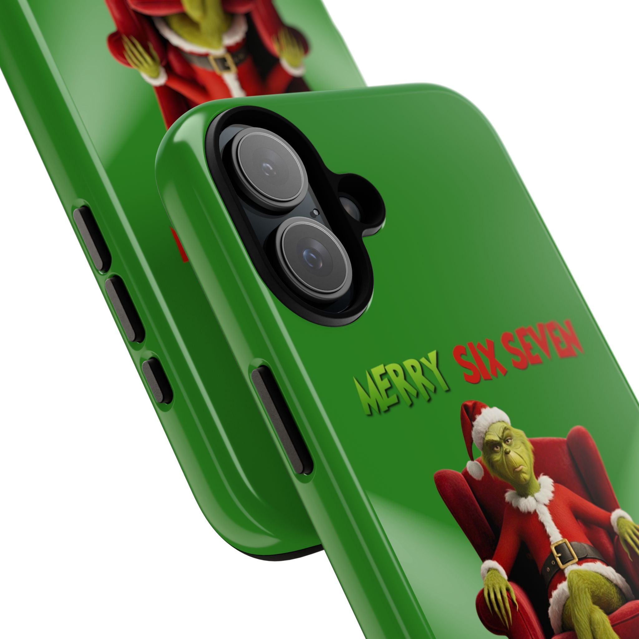 Green Phone Case - The Grinch Six Seven Meme Tough Case