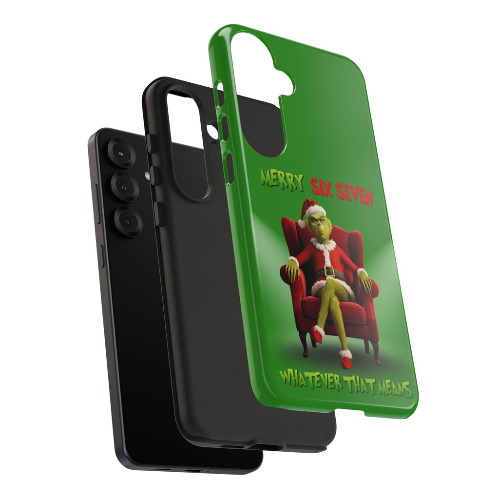 Green Phone Case - The Grinch Six Seven Meme Tough Case