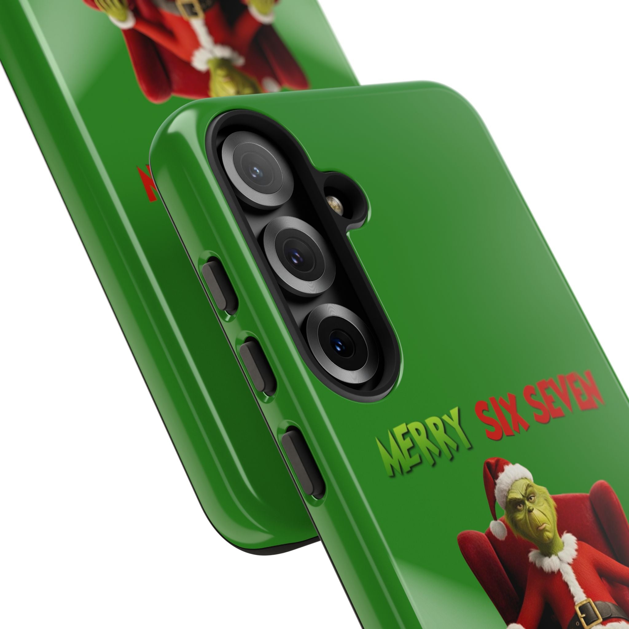 Green Phone Case - The Grinch Six Seven Meme Tough Case